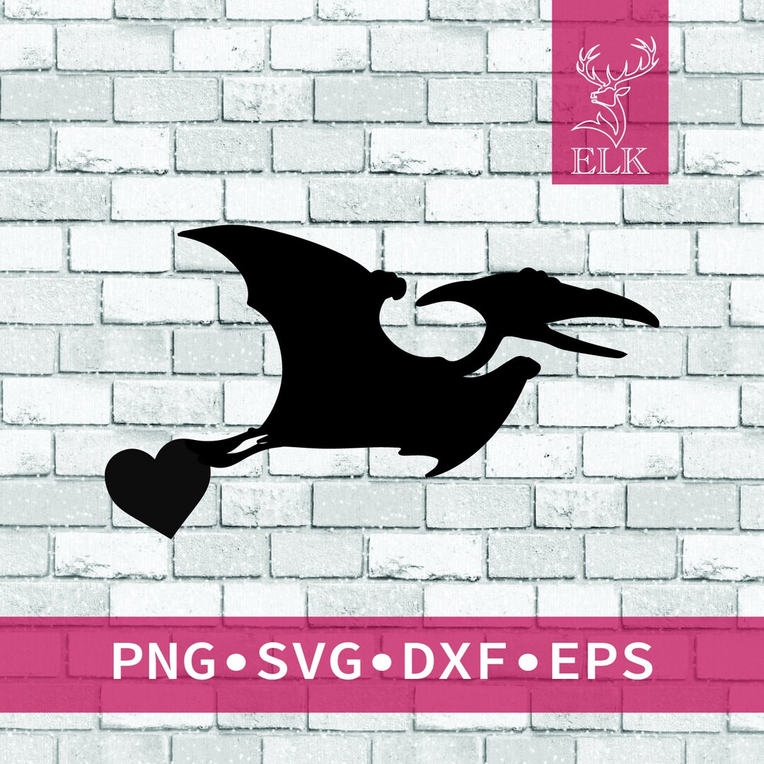 Pterodactyl Be Mine Valentine Dinosaur Svg Two Piece Svg Dxf Eps Png