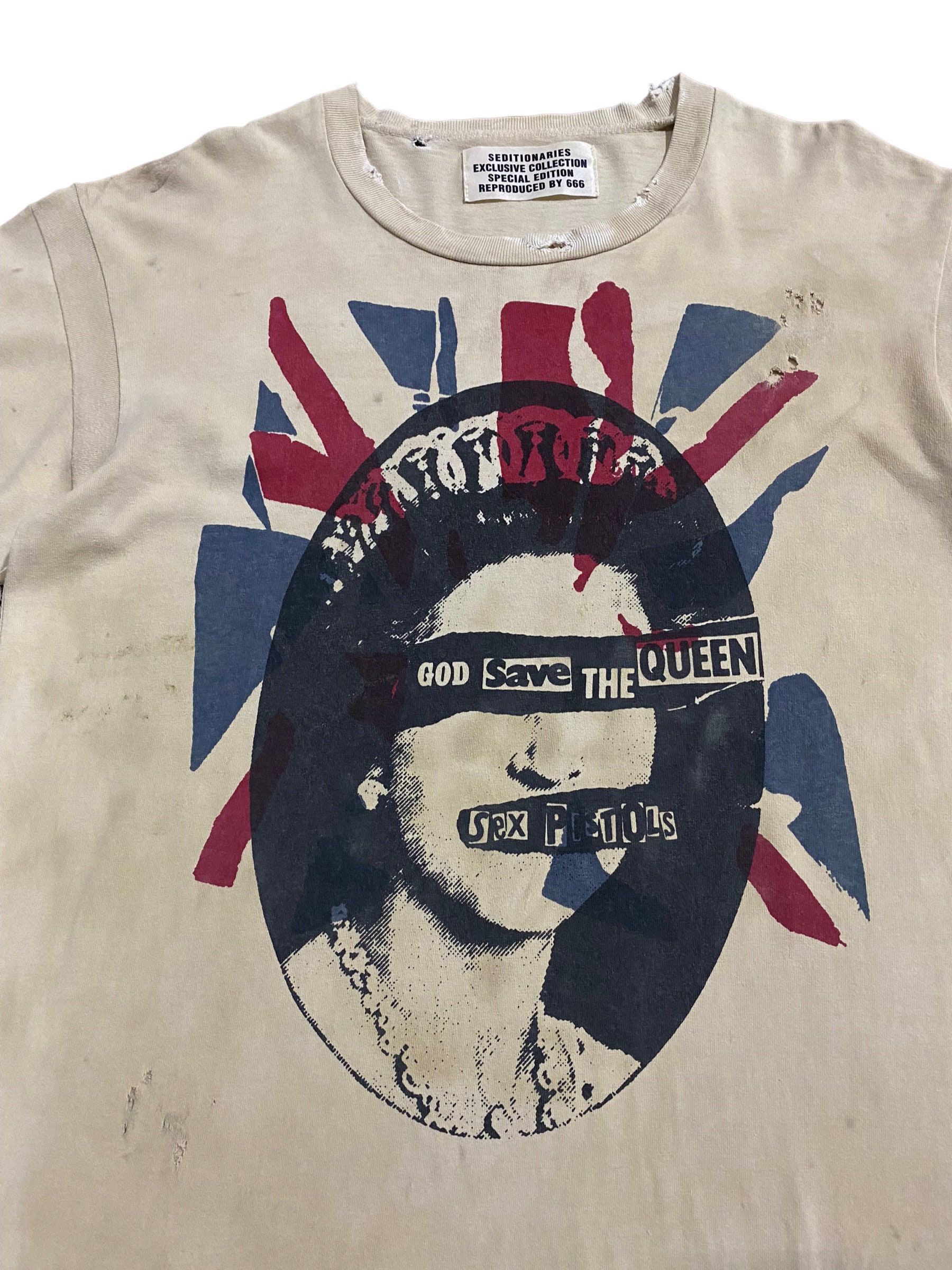 Vintage Distressed God Save The Queen Sex Pistols Sed Gem
