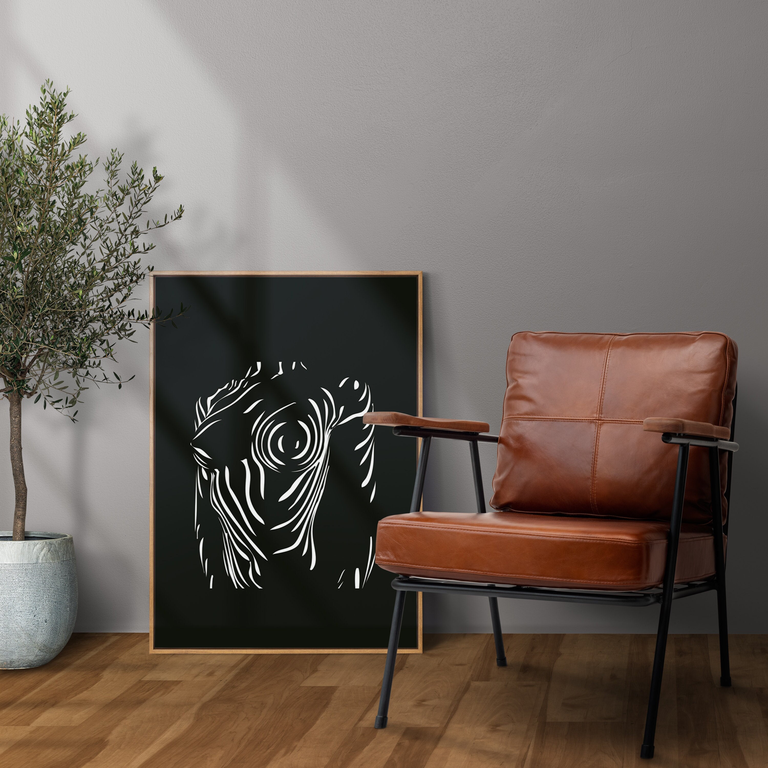 Artistic Nude Art Boobs Print Abstract Nude Woman Black And White Design Breast Art Feminine