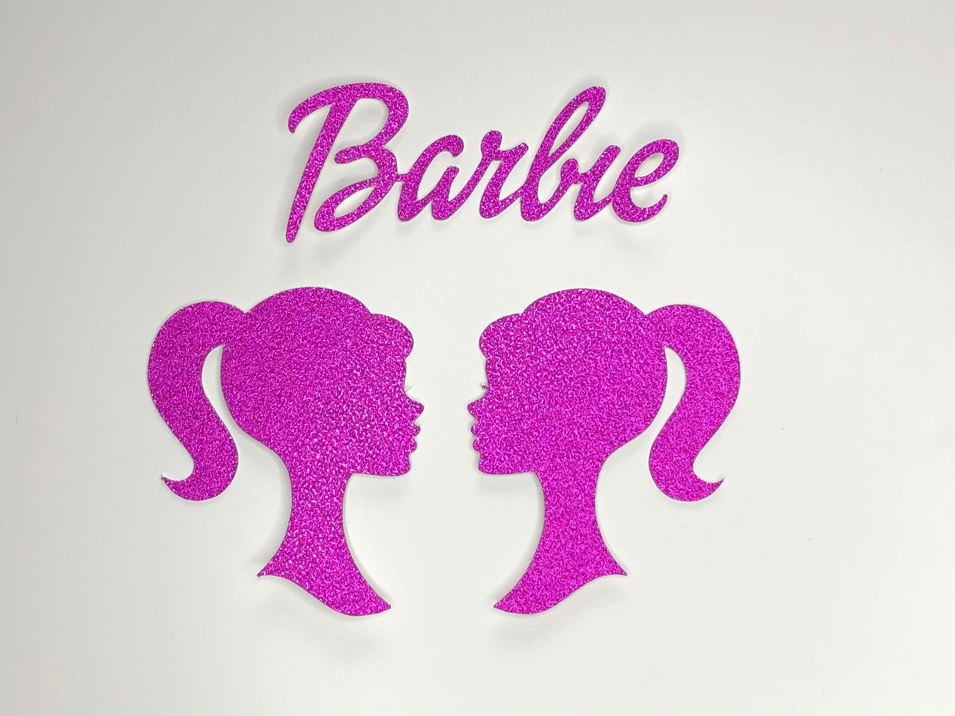 Barbie Silhouette Edible Icing Image Round Cake Topper Sheet Personalized Custom Customized