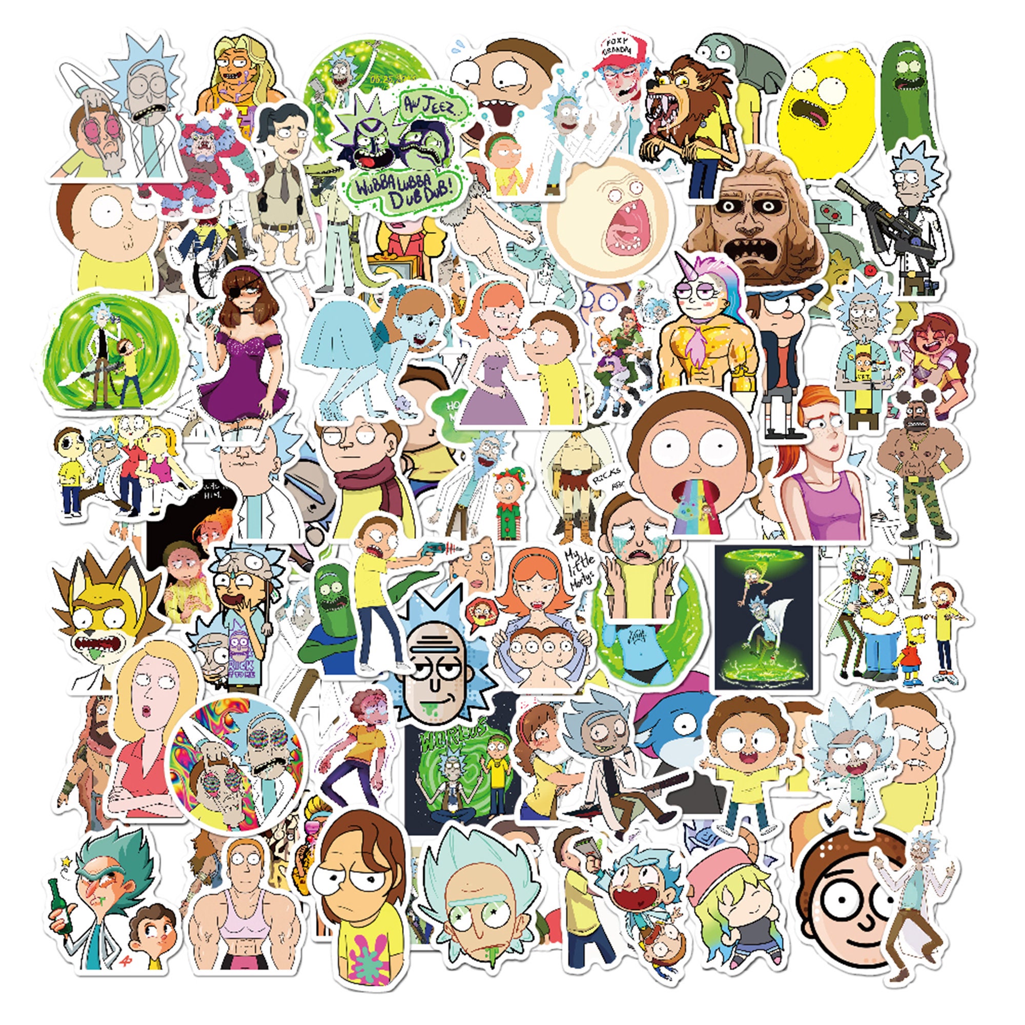 Rick And Morty Stickers Pack Cartoon Stickers Cute Sticker Etsy