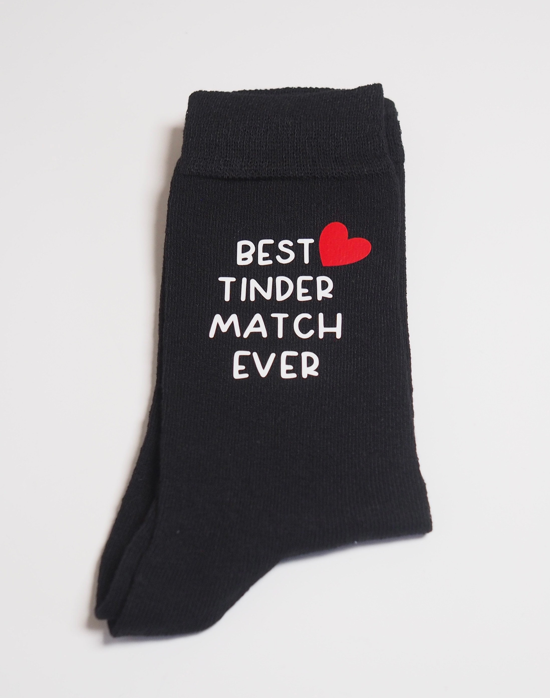 Best Tinder Match Ever/ Boyfriend Socks/ Novelty Socks/Valentines Gift/Valentines Socks