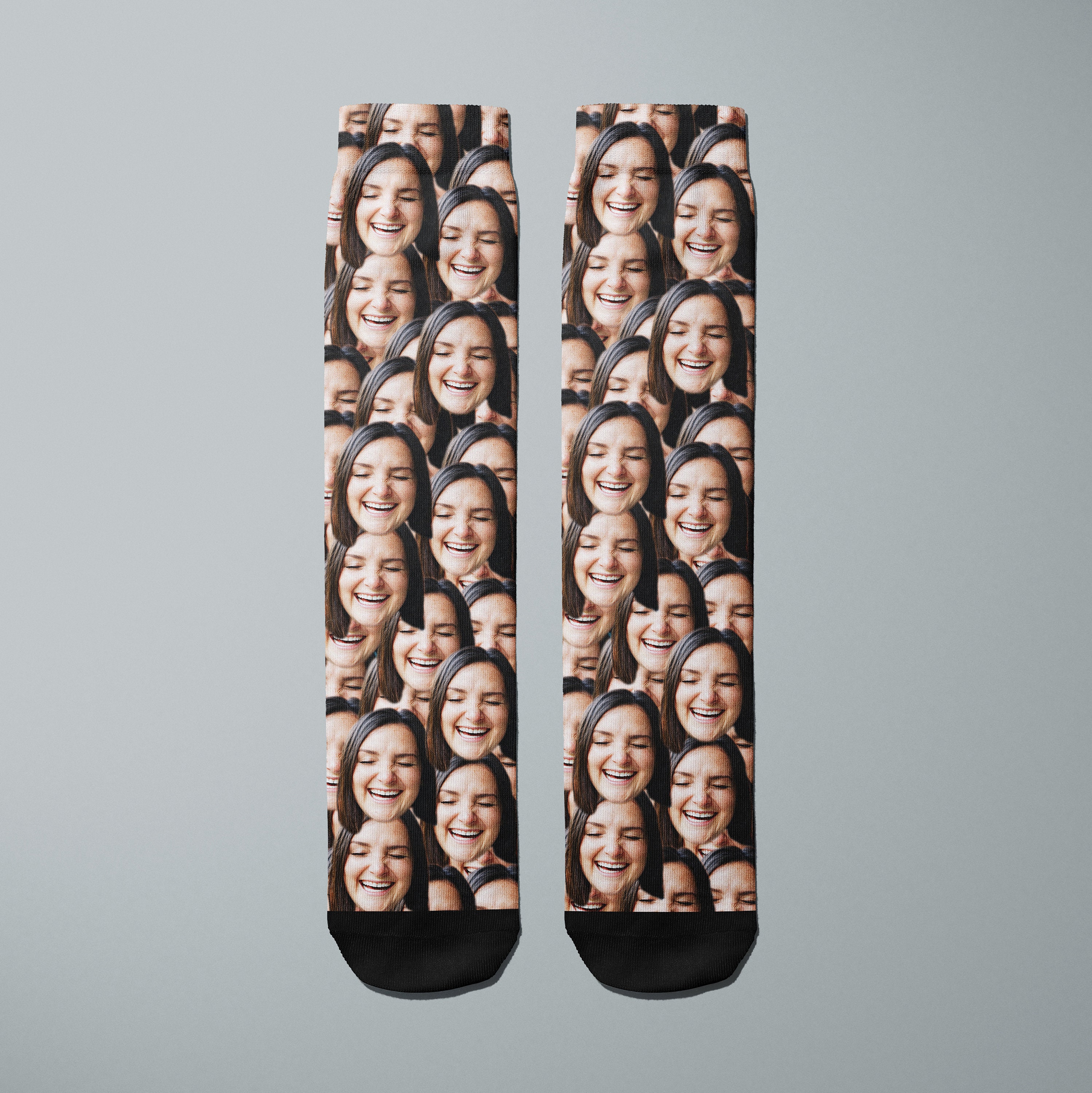 Customisable Printed Face Socks - All Over Socks, Custom Dog Socks. Cat Socks
