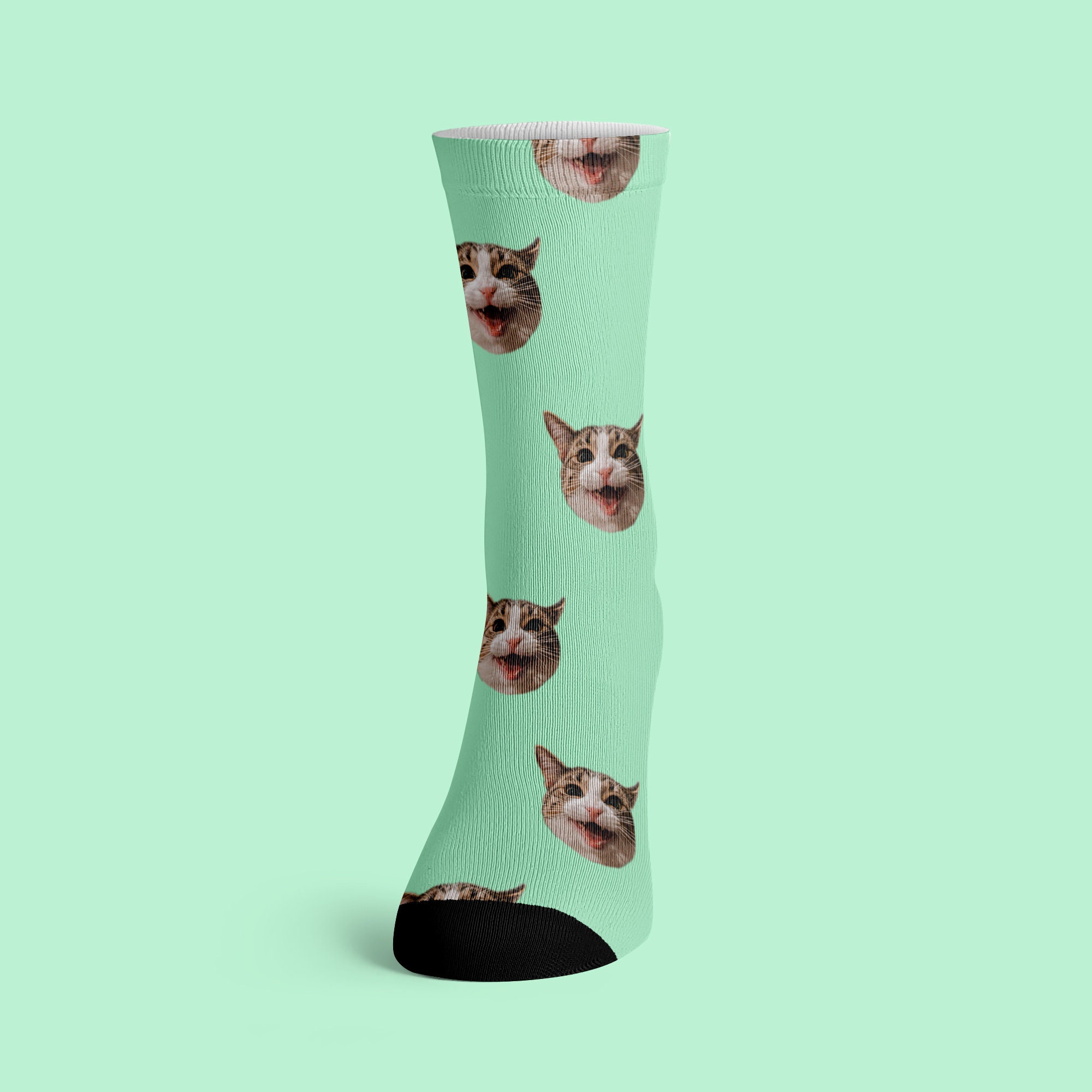 Customisable Cat Socks - Pastal Print Custom Birthday Present Gift, Gift. Birthday Gift