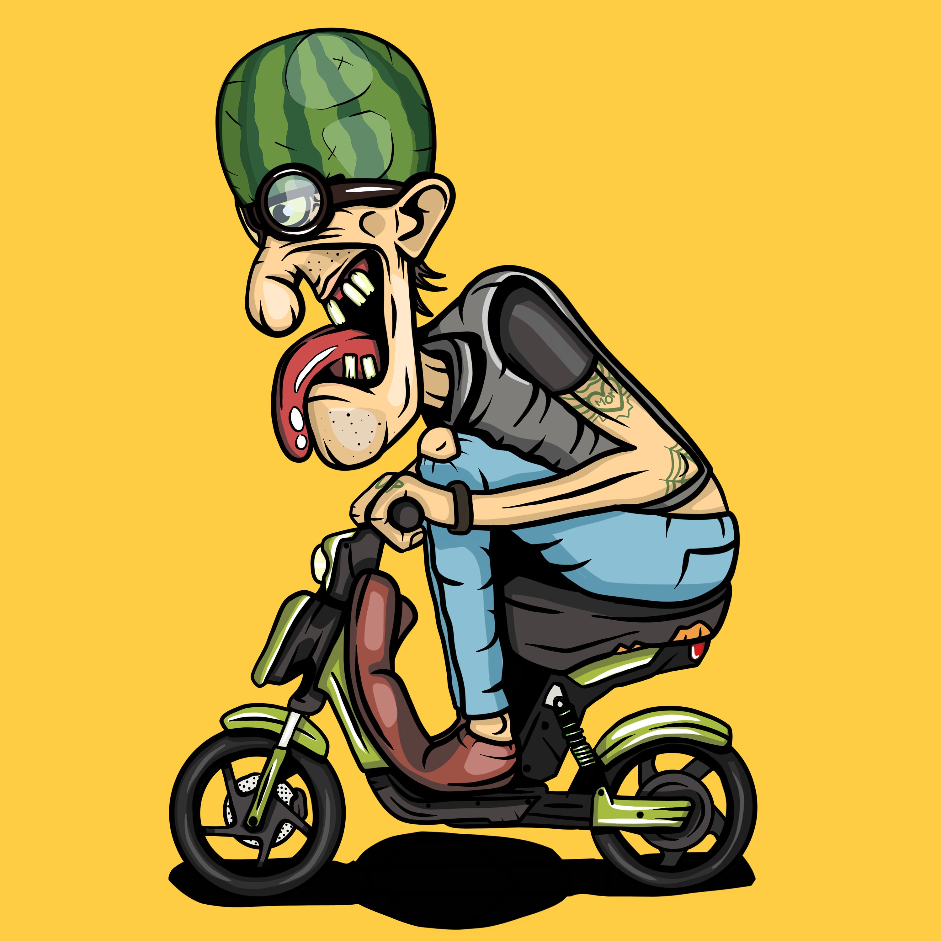 Biker Cartoon Vector Art Digital Art Digital Art Etsy