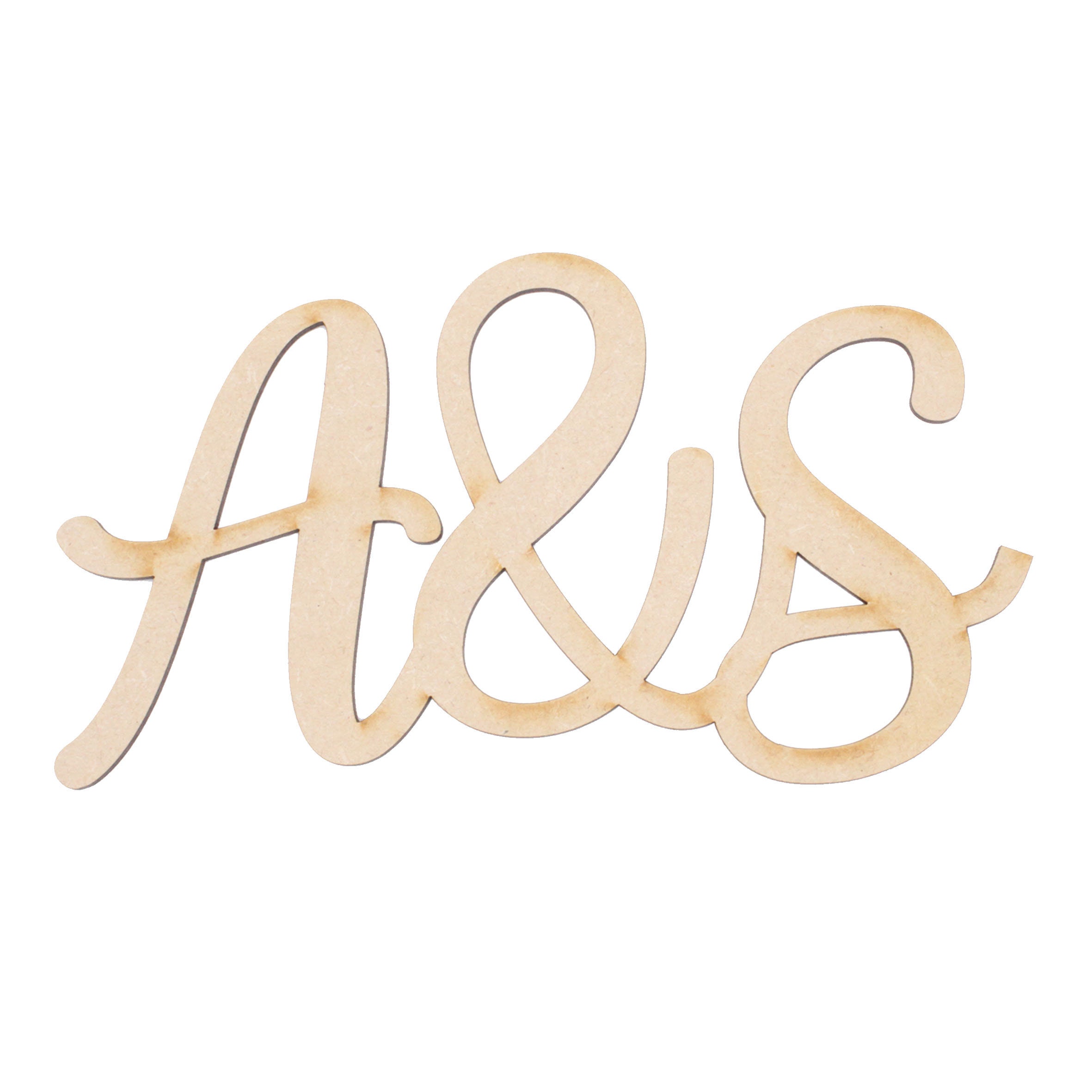 Personalised Adjoined Initials Laser Cut From 3mm Mdf Wood | Your Initials Anniversary Gift Custom