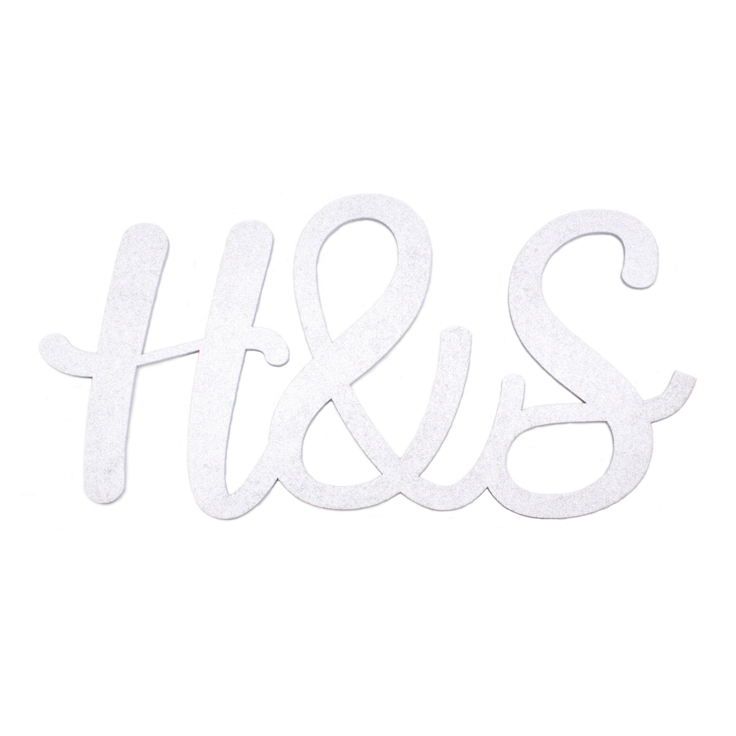 Personalised Adjoined Initials Silver Laser Cut From 3mm Mdf Wood | Your Initials Anniversary Gift Custom