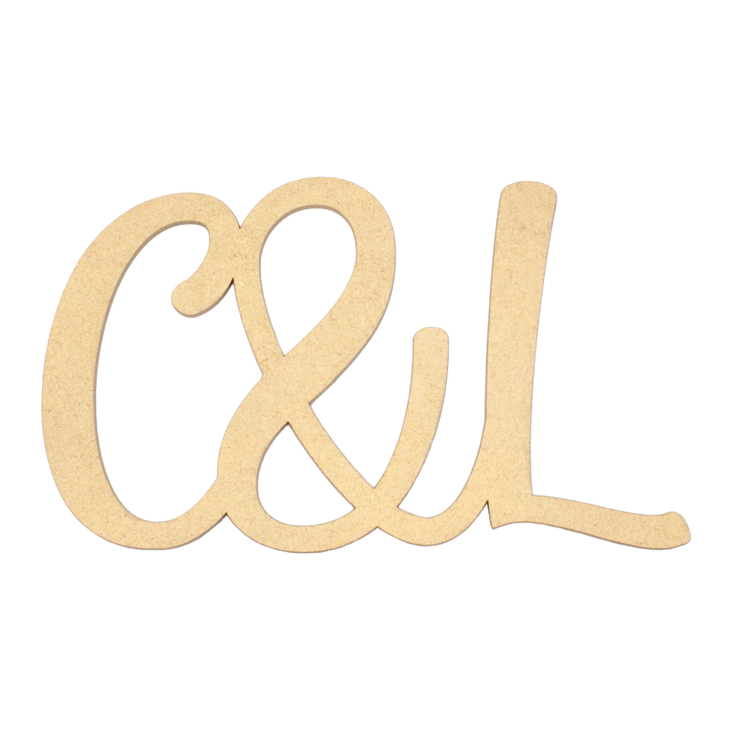 Personalised Adjoined Initials Gold Laser Cut From 3mm Mdf Wood | Your Initials Anniversary Gift Custom