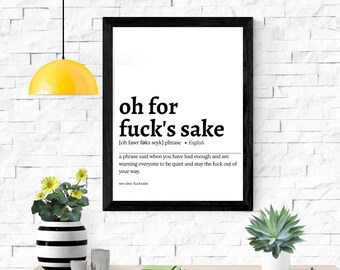 Fuck Sake Art Print Etsy