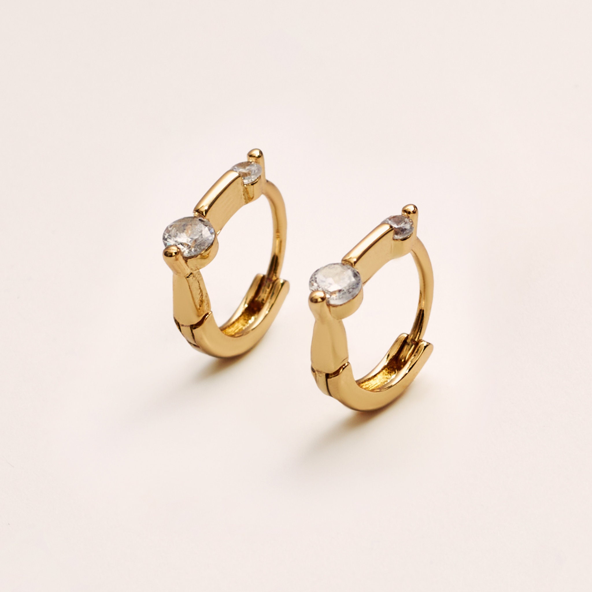 Sparkling 18K Gold Tiny Huggies - Dainty Cz Diamond Hoop Earrings Gifts For Her UK Elegant Cubic Zirconia Minimalist