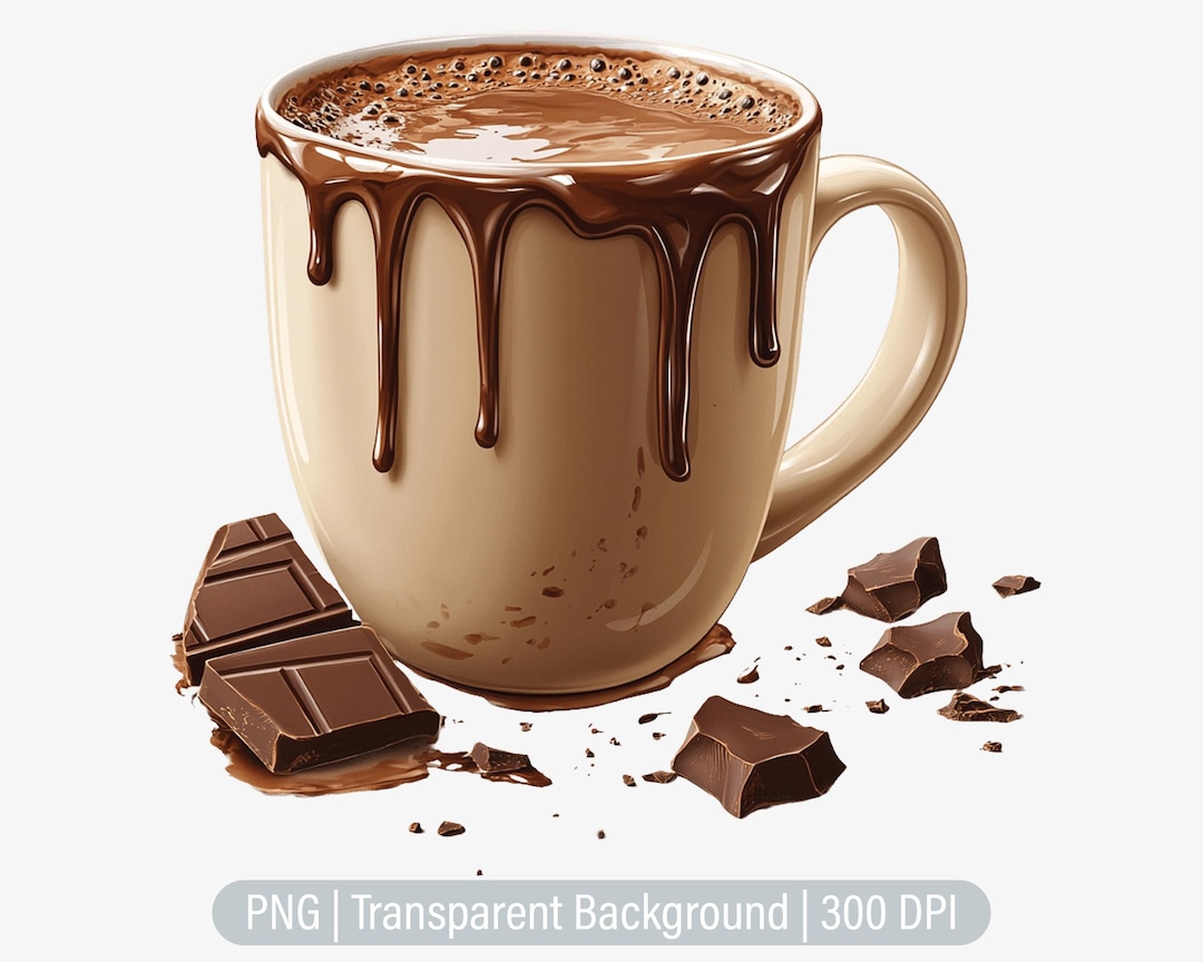 Hot Chocolate Clipart Chocolate Png Chocolate Mug Junk Journals Scrapbooking Sublimation