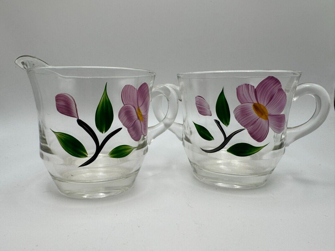 Vintage Bartlett Collins Creamer Sugar Bowl Light Purple Gay Fad 50s Vtg Etsy