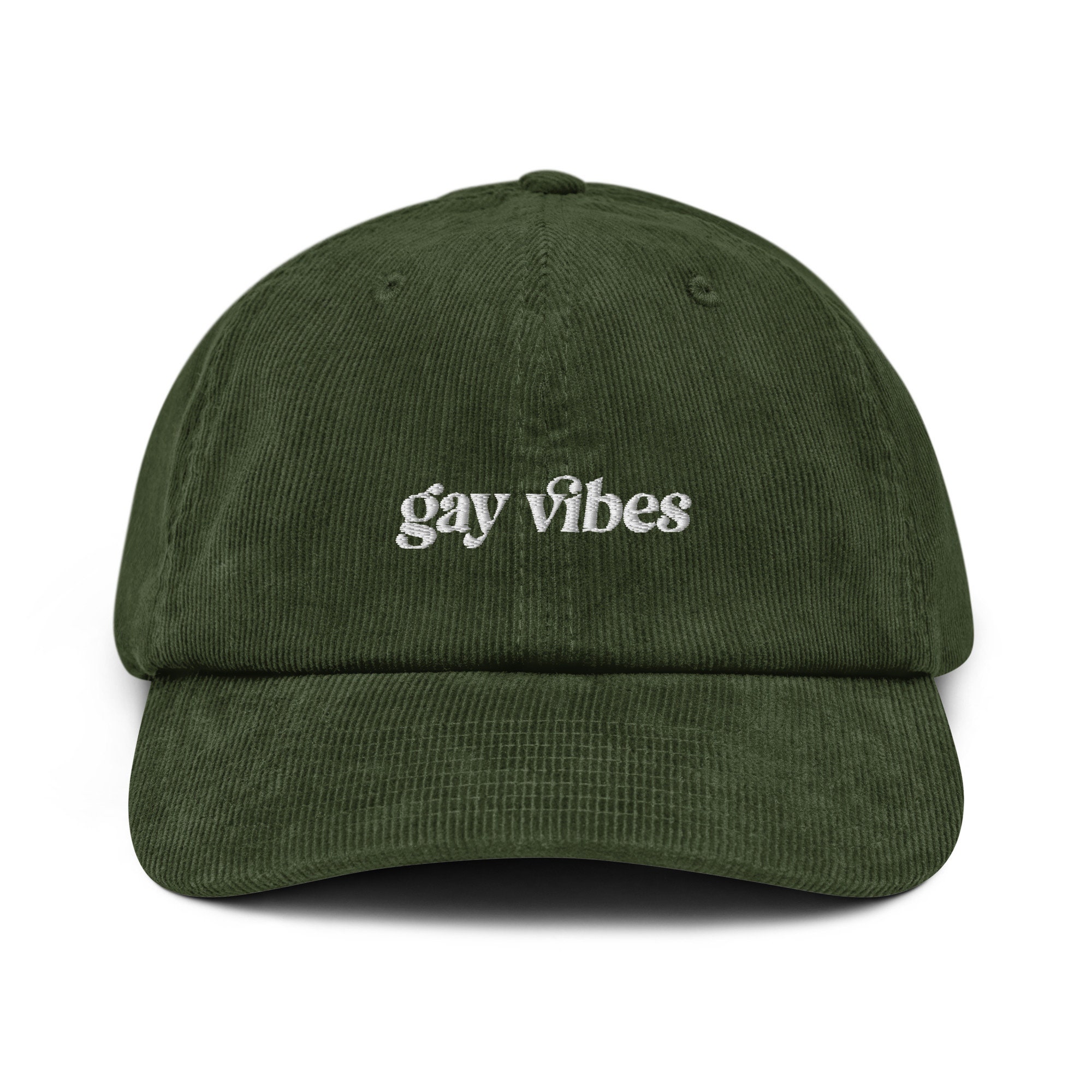 Gay Vibes Embroidered Corduroy Hat Lesbian LGBTQ Queer Gay Hat Gift Subtle Gay Pride