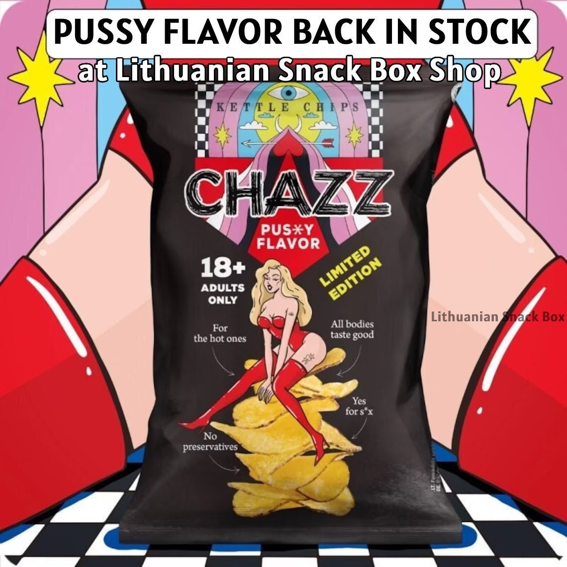 Pussy Flavor Chips Chazz Adult Vagina Limited Edition Party Etsy