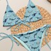 Whale Shark Recycled String Bikini Set Ocean Pattern Bathing Suit Shark Gift Swimwear Two