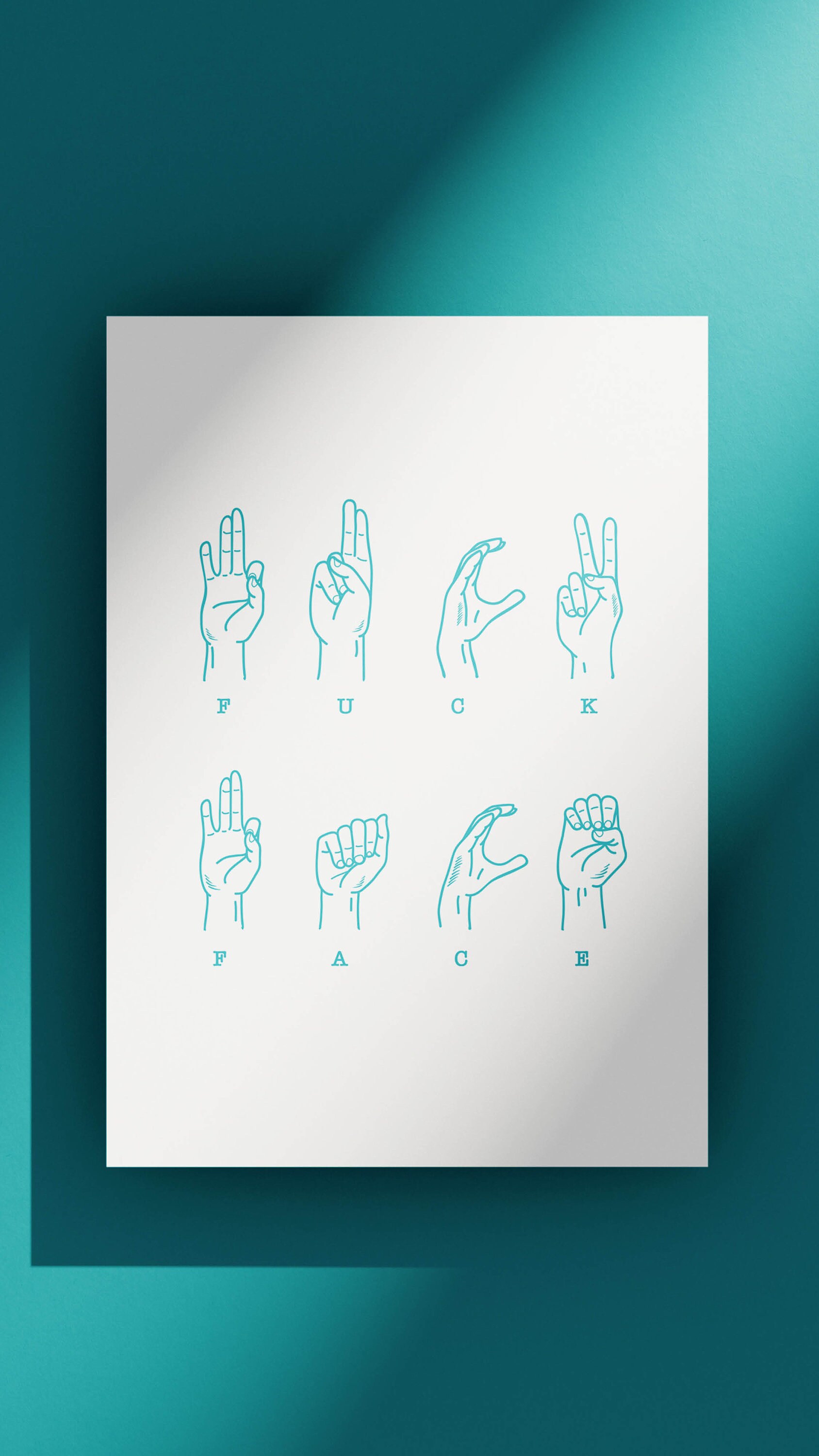 ASL Sign Language Fuck Face Rude Birthday Card Brother Friend Boyfriend Etsy