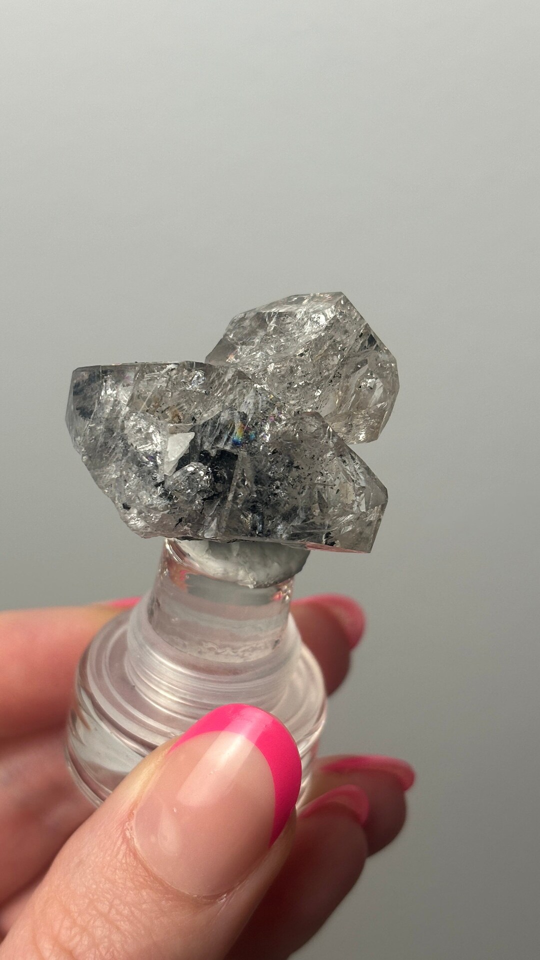 Gorgeous Herkimer Diamond Quartz Heavy Carbon Inclusions Rainbows