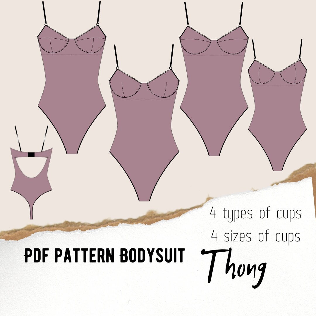 Bodysuit Lingerie Sewing Pattern Thong Pdf Size Xs Cups Aa A B C Etsy Australia
