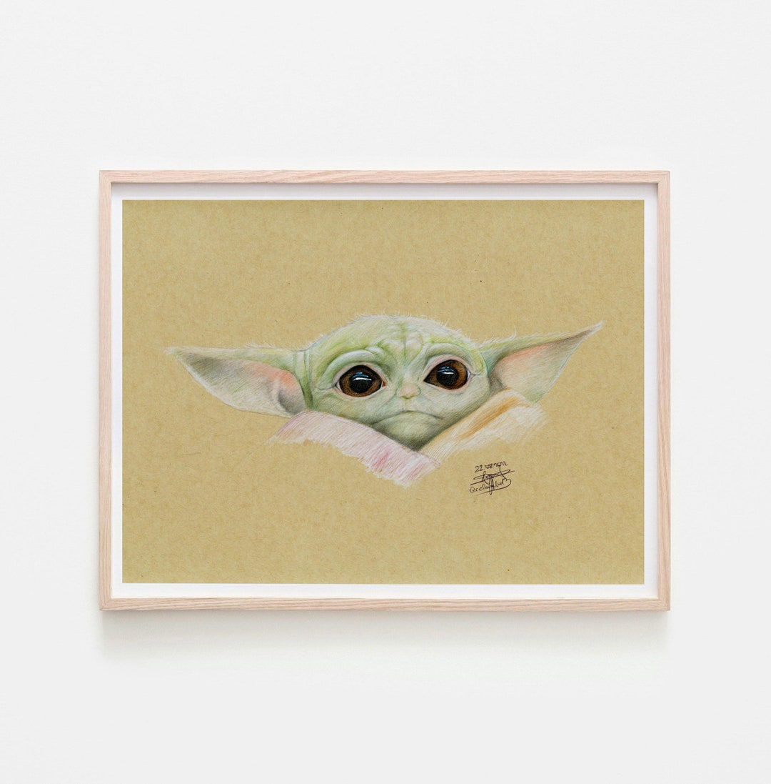 Baby Yoda Pencil Drawing PRINT Etsy