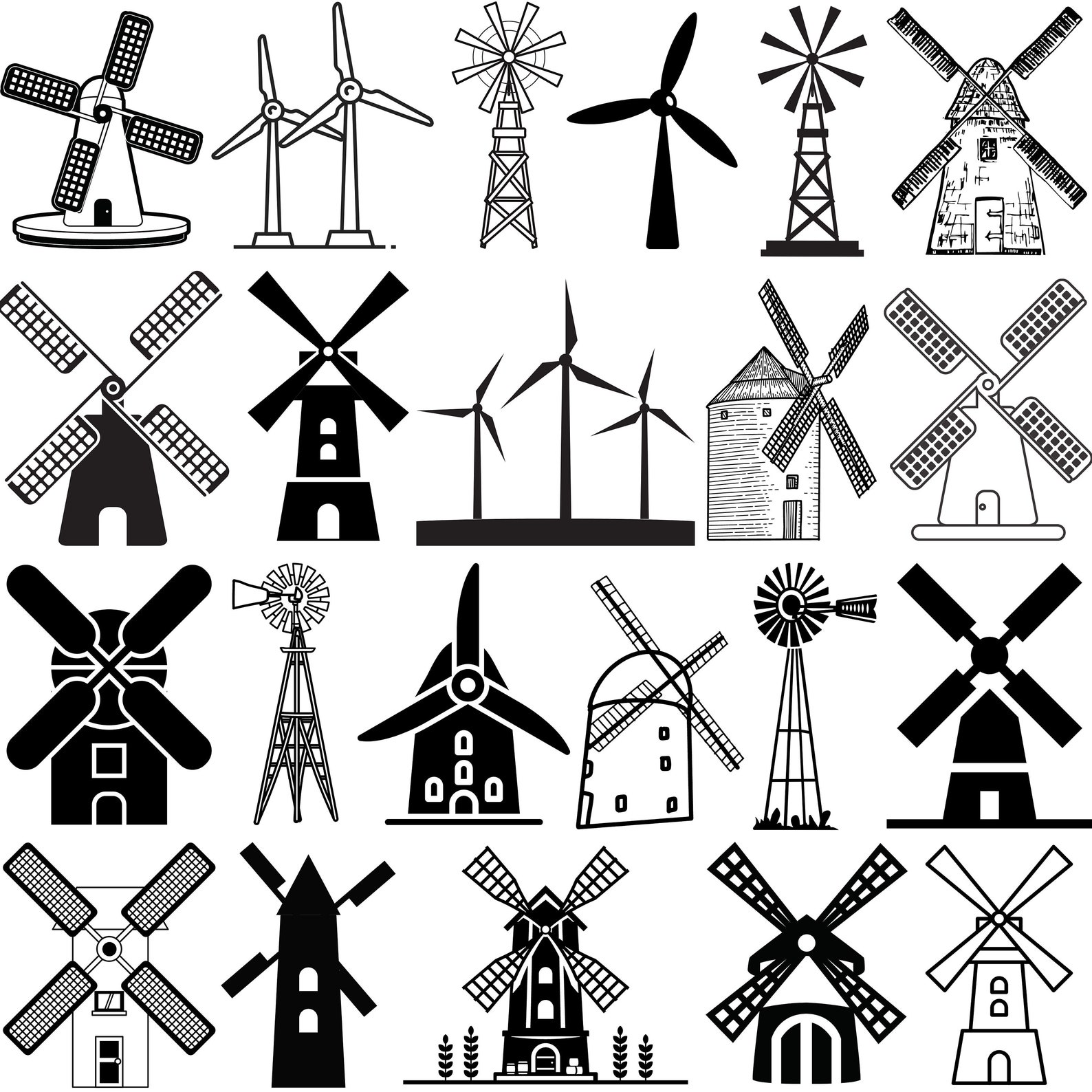 Windmill Svg Bundle Windmill Svg Windmill Clipart Windmill Files For