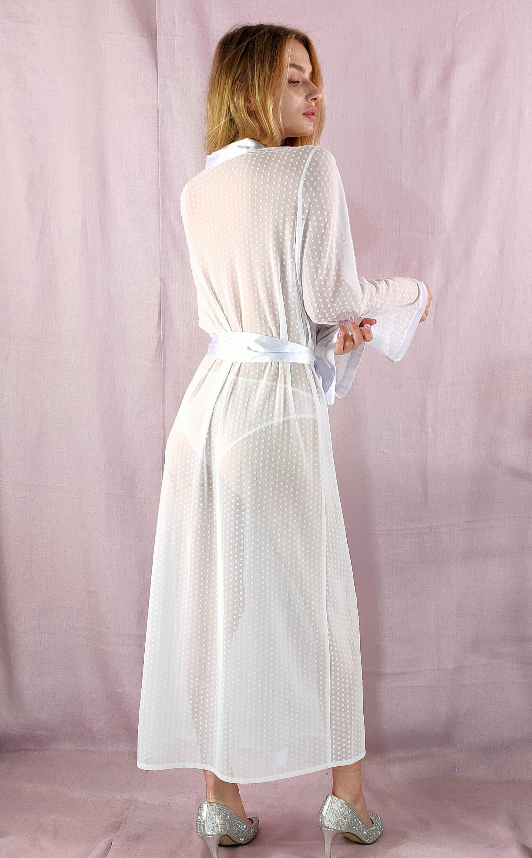 Boudoir Robe Bride Robe Lace Robe Bridal Lingerie Robe Robe For Bride Wedding Robe Getting