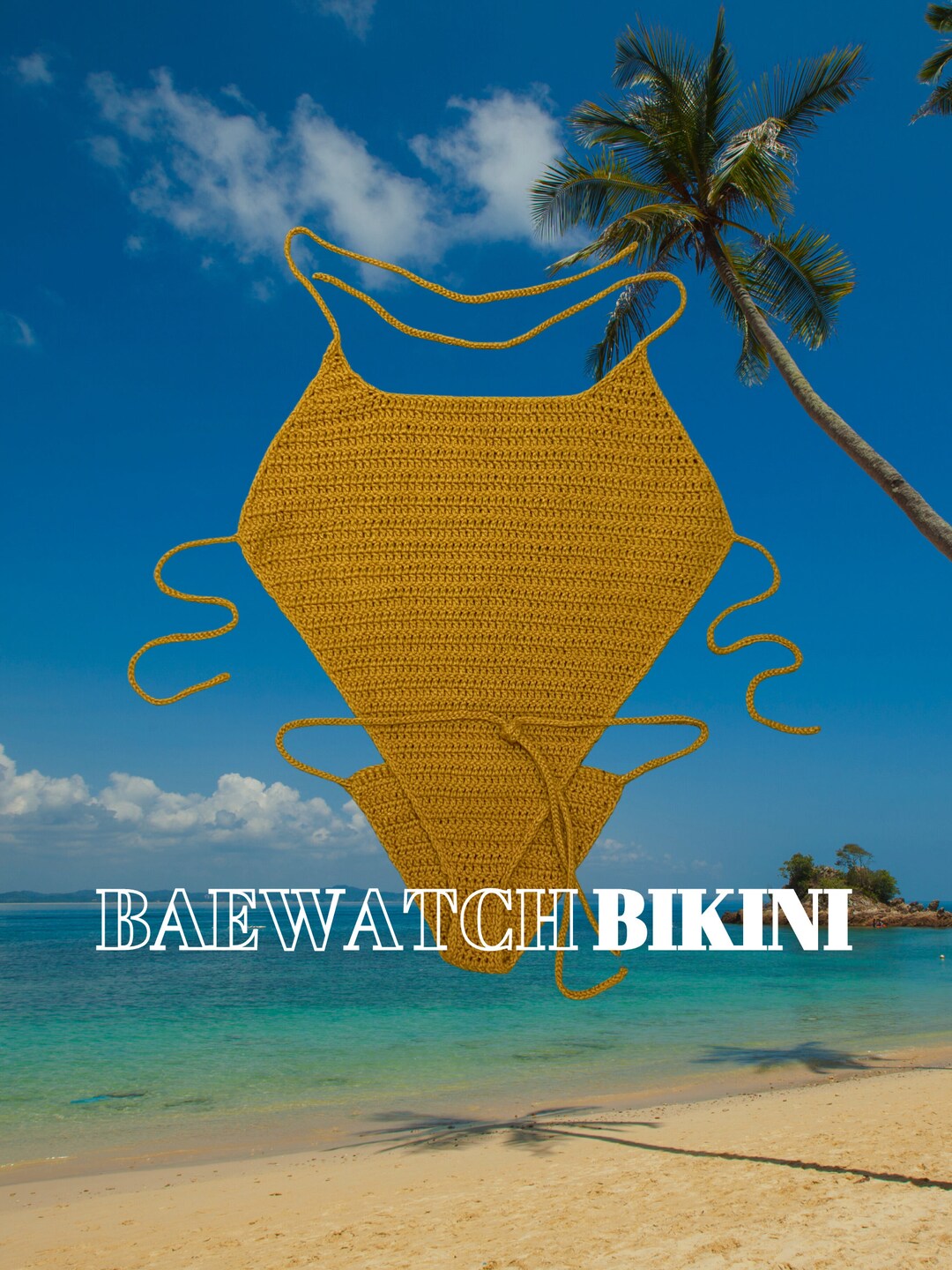 Baywatch Style Crochet Bikini Beachwear Swimsuit Etsy