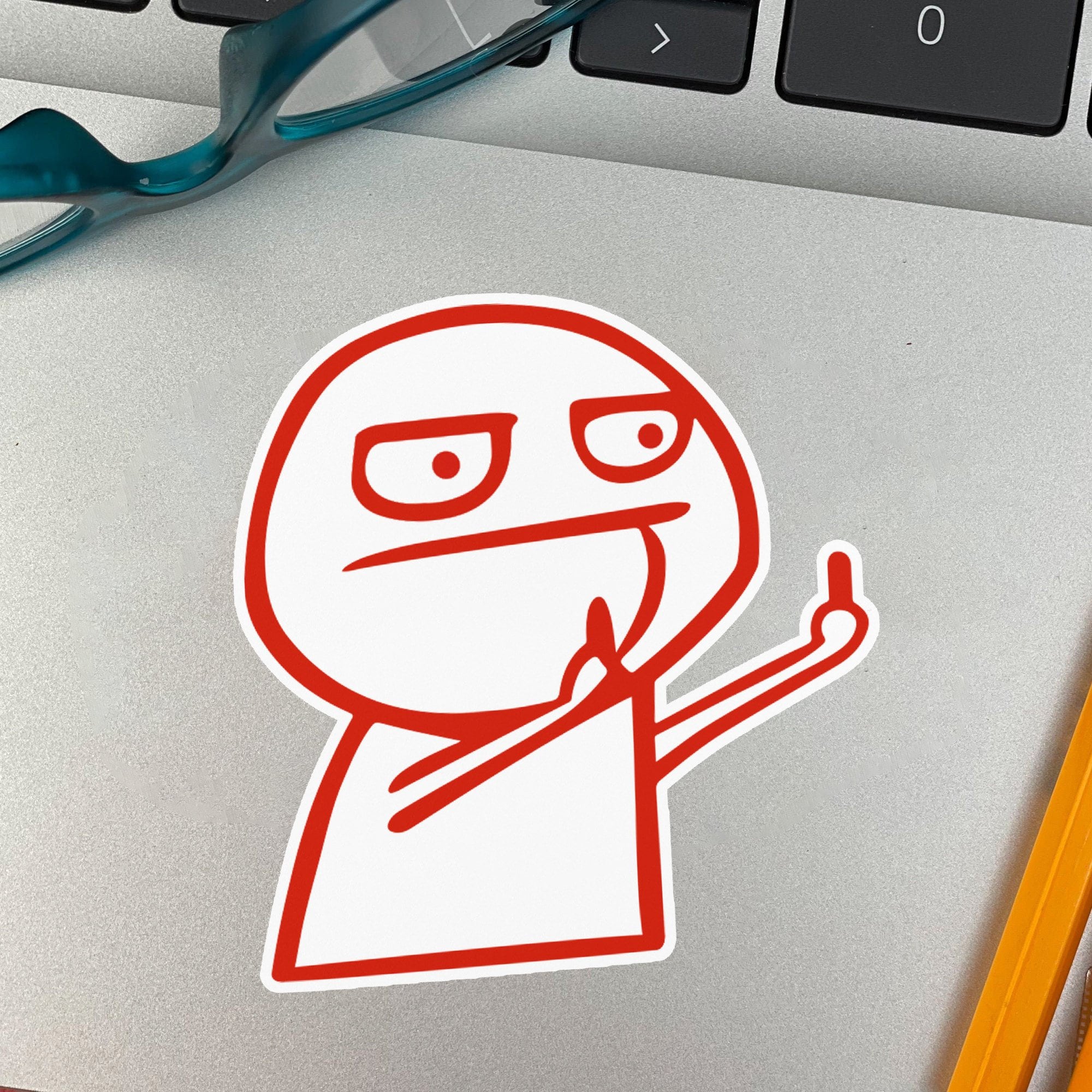 Middle Finger Guy Meme Sticker Can Be Custom Color Fuck You Sticker Car Decals Laptop Decals