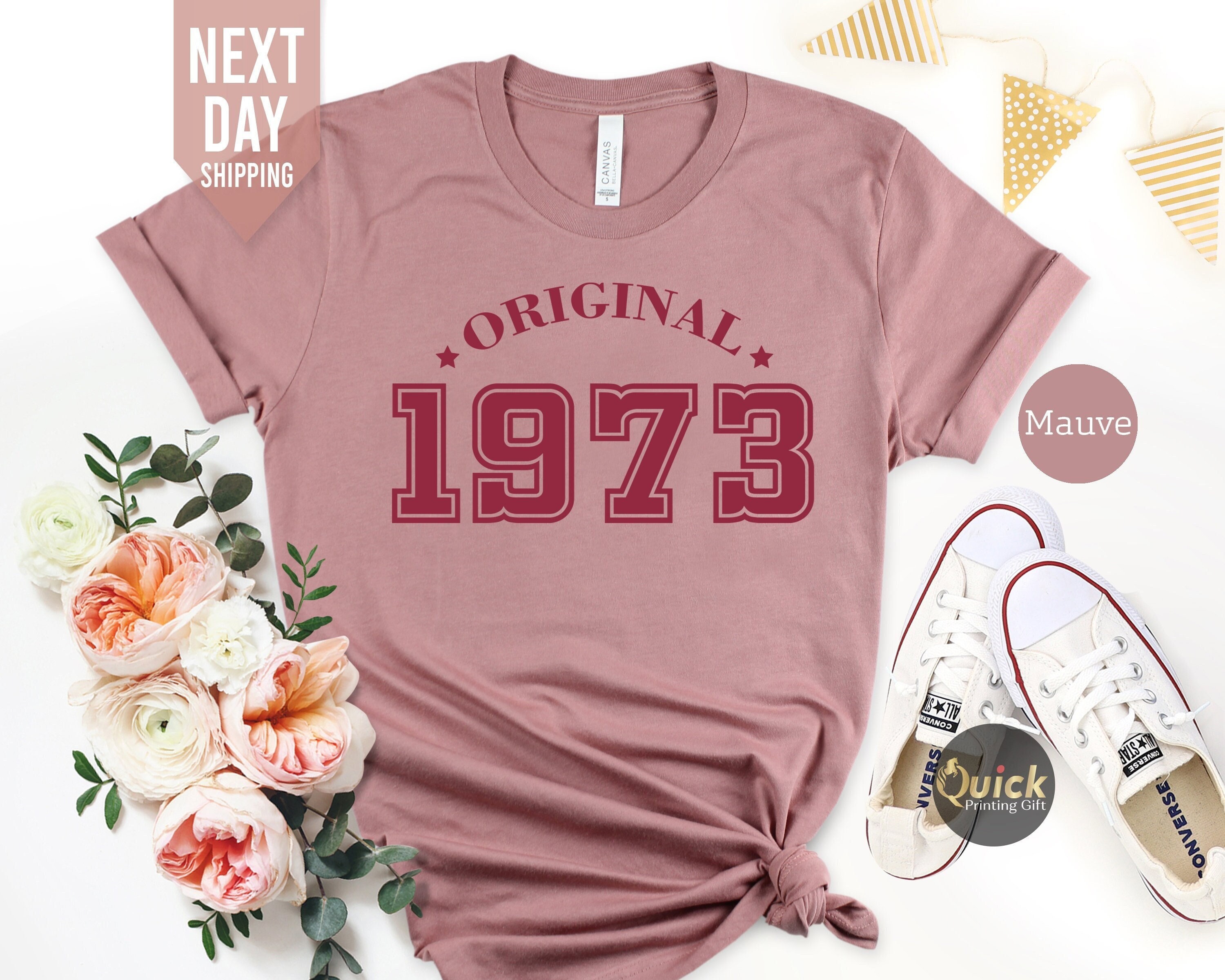 1973 Birthday Tshirt Uk, 50Th Gifts For Women, Tshirt, Vintage Shirt, Gift Mum Grandma Top