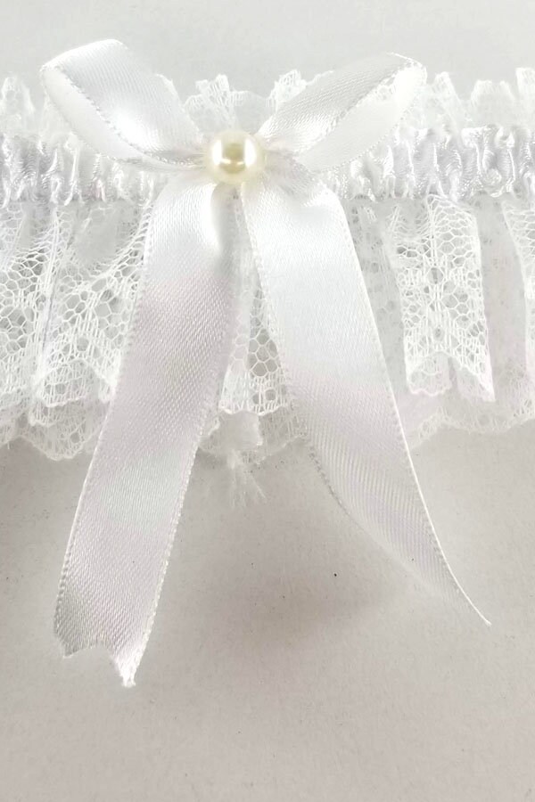 Wedding Lingerie Ivory Garter Belt With Pearl And Ribbon One Size Fits All Etsy