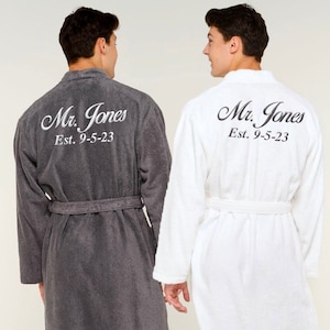 Gay Couple Robes Customizable His His Terry Cloth Monogram Cotton For Mr And Mr Perfect
