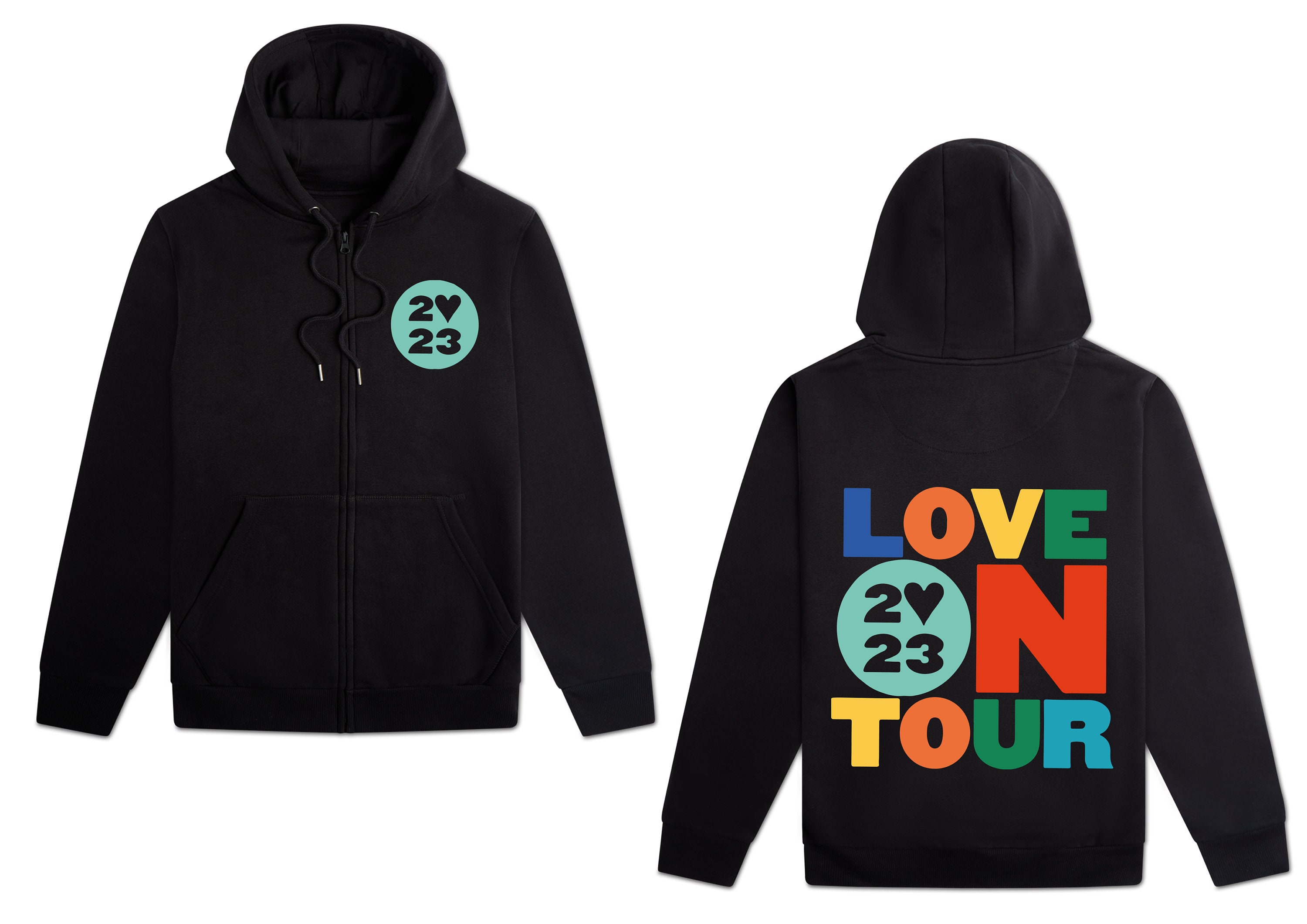 Love On Tour Zip Hoodie Harry Styles 2023 Concert Gig Shopping Merch Fan Inspired Clothing Birthday Gift Christmas Present