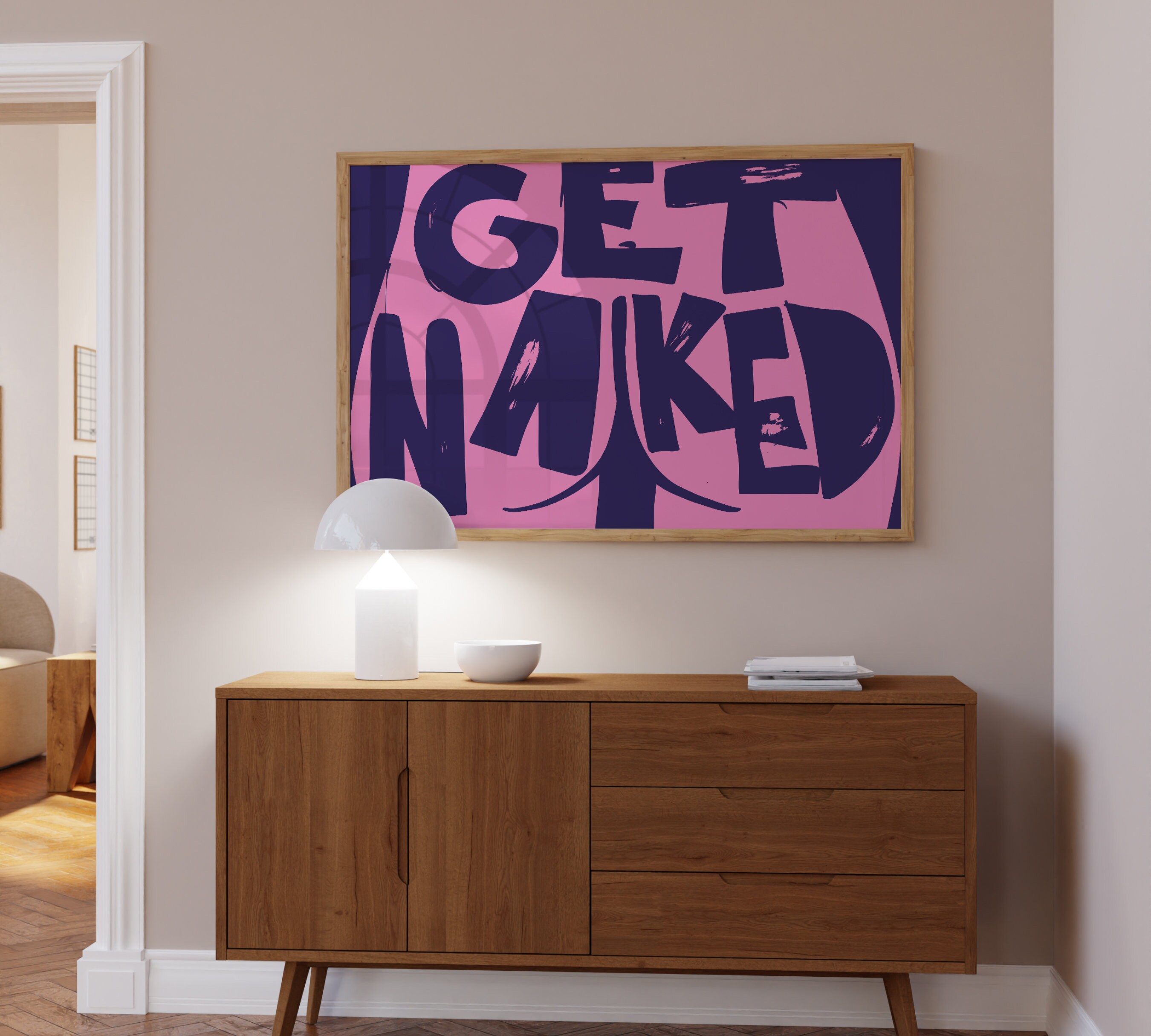 Get Naked Poster Butt Cheek Poster Butts Print Bathroom Wall Decor