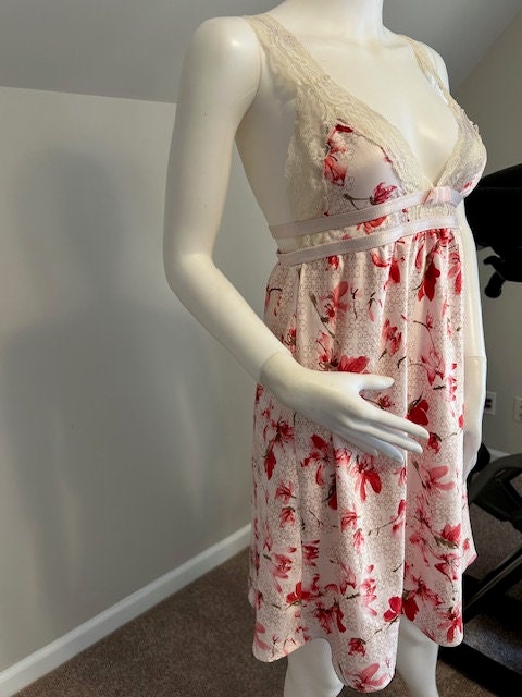 Vintage Lingerie Babydoll Print Sz 8 Etsy