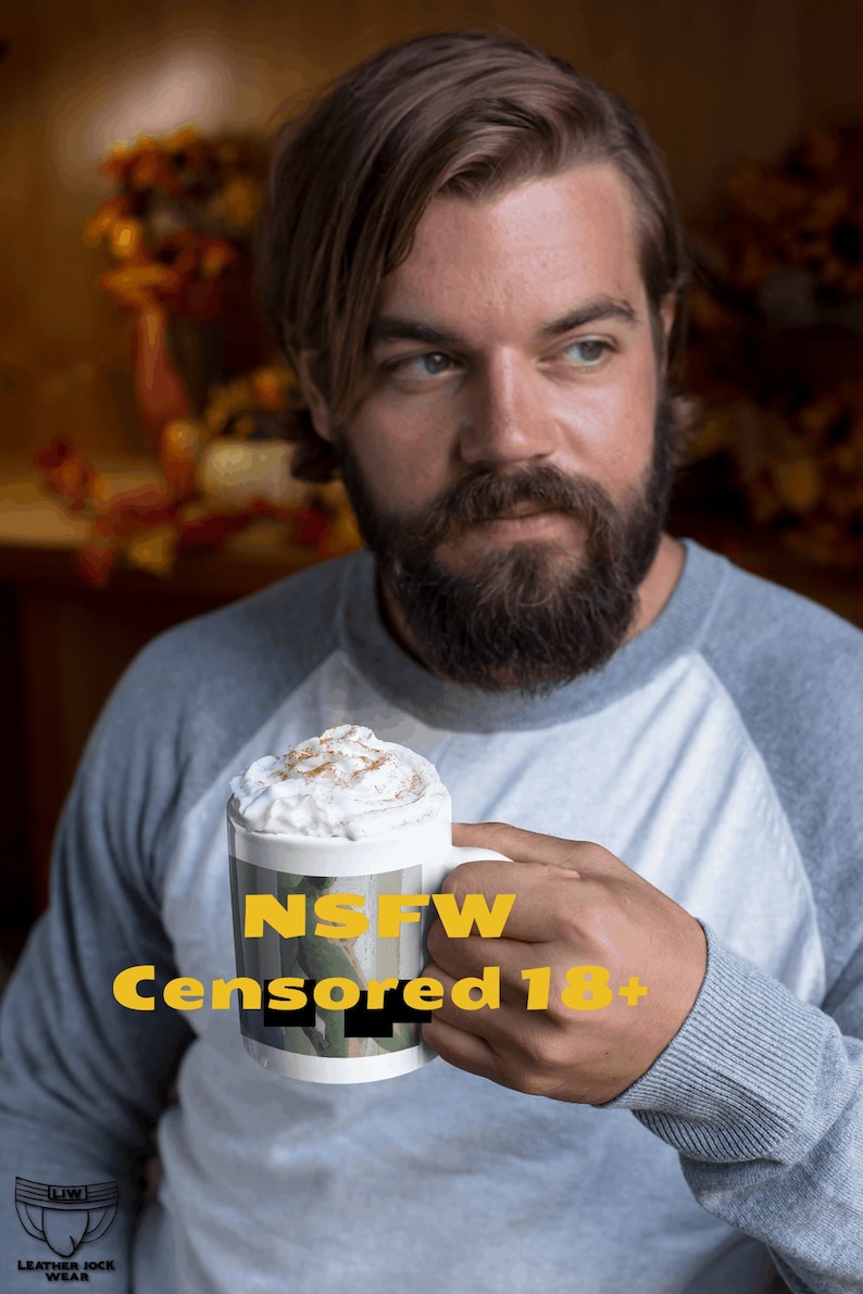 Jock Mug Male Nude Illustrated Triptych Versions Of A Hot Stud And His Morning Wood Nude