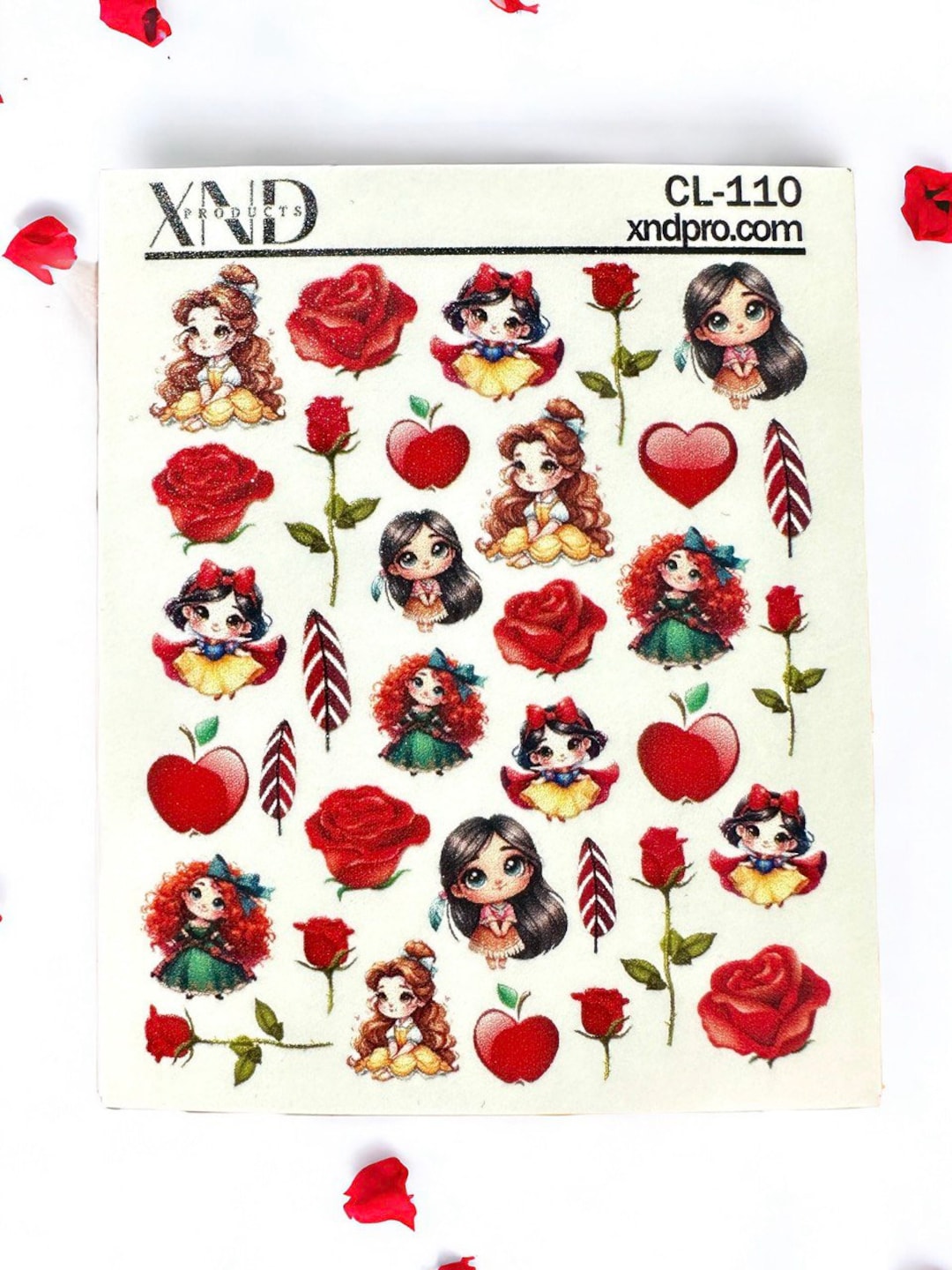 Nail Decal D Princess Inspired Red Rose Red Apple Nail Waterslide