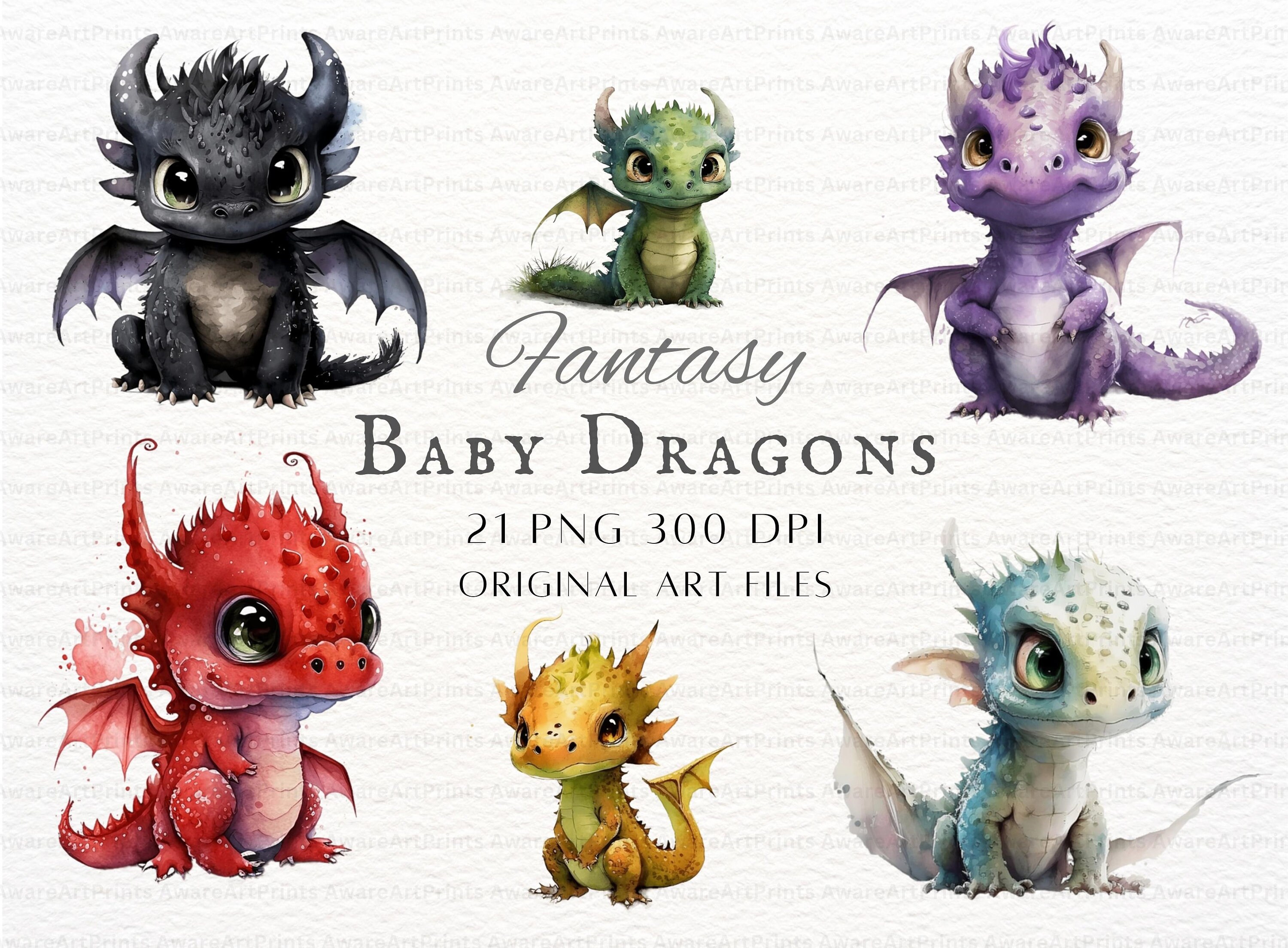 Cute Baby Dragon Clipart Pc Bundle Kawaii Dragon Clipart Fantasy