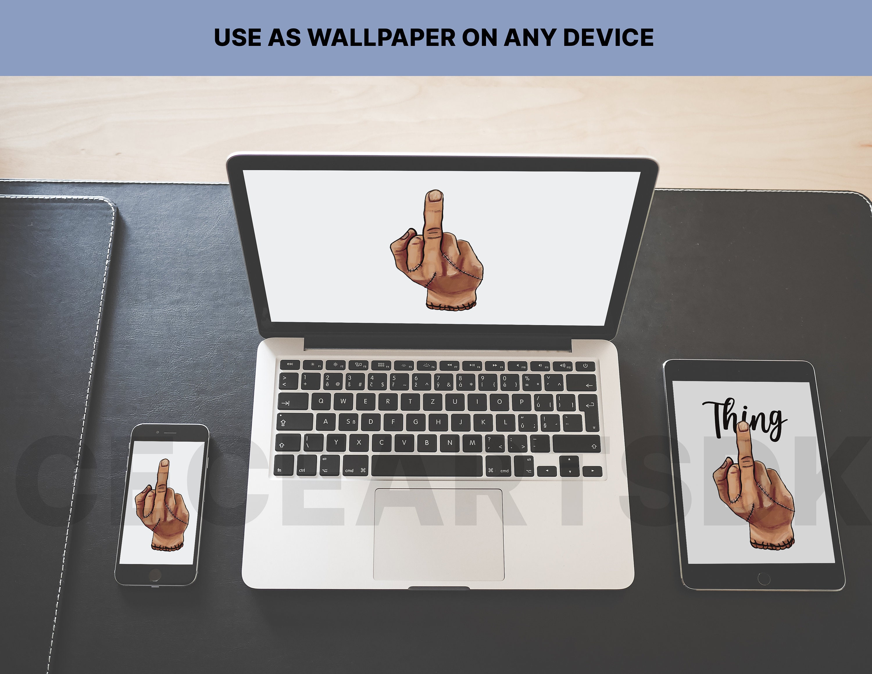 6 X Thing Fuck You Wednesday Addams Thing Hand Middle Finger PNG SVG PDF Digital For Printable