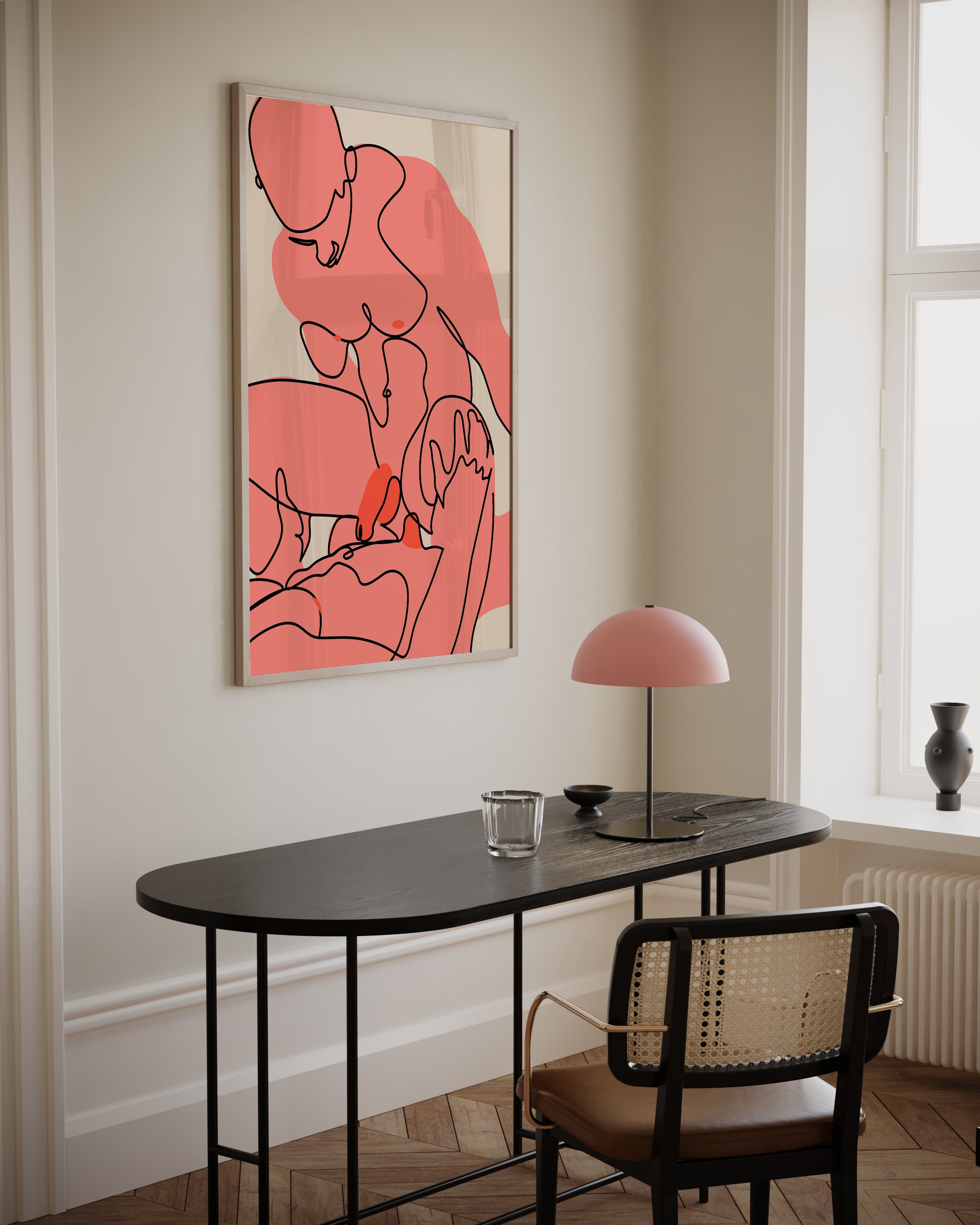 Abstract Gay Sex Wall Art Gay Art Print Nude Guys Men One Line Drawing Male Figure Sketch