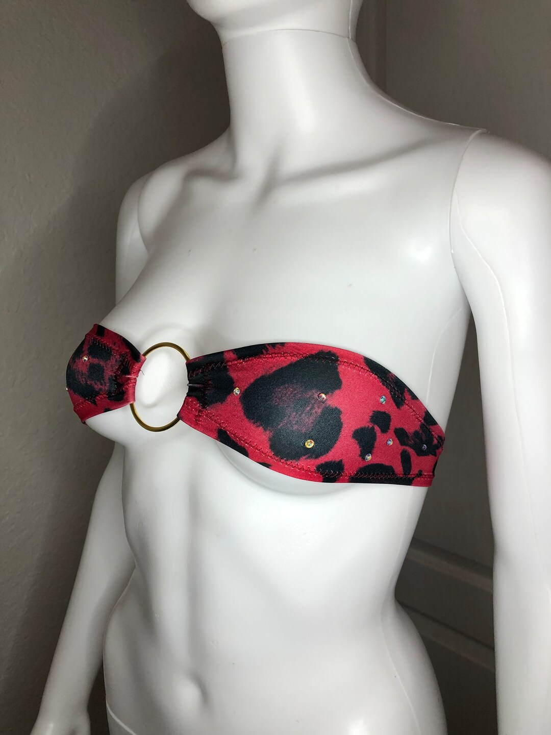 Leopard Micro Bandeau Bikini Stripper Outfit Stripper Outfit Set Kawaii Exotic Dance Wear Etsy