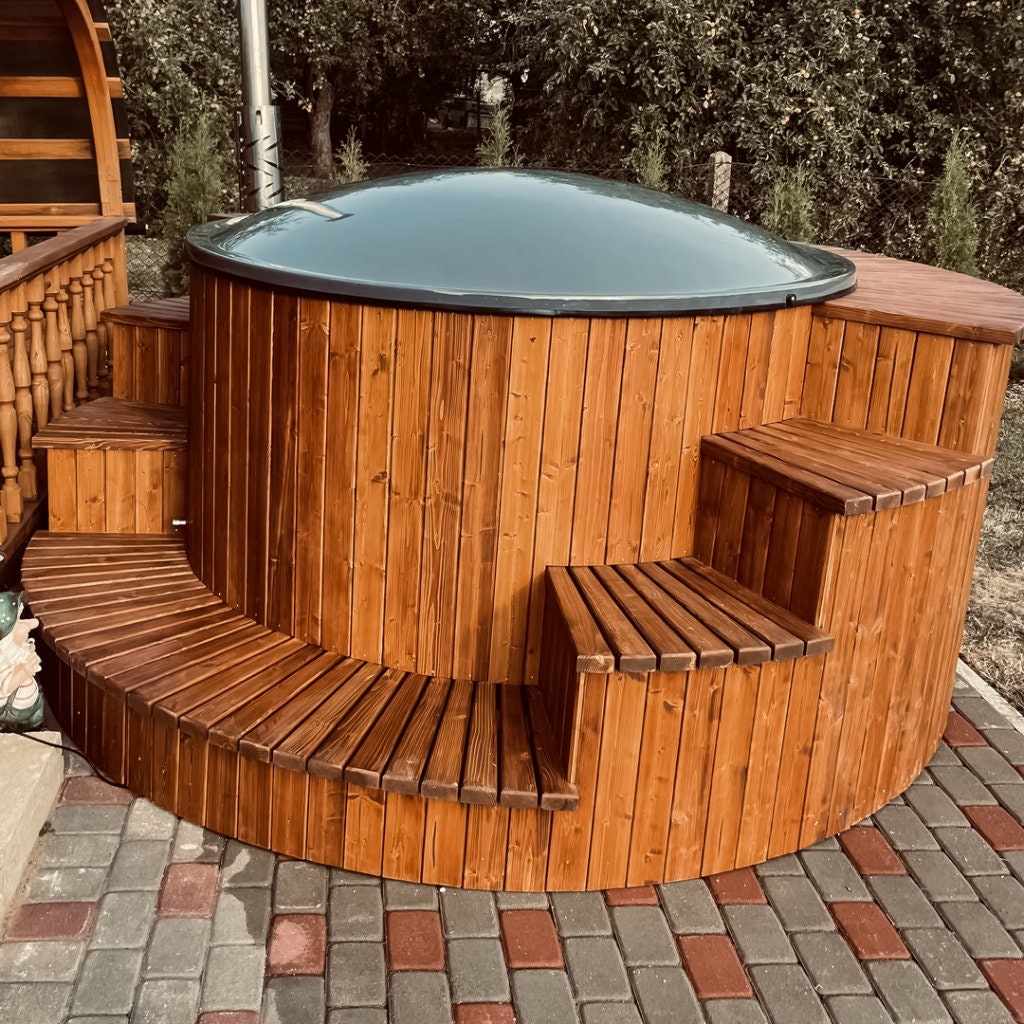 Hot Tub Outdoor Whirpool Plunge Pool With Bubbles Pools In Garden SPA And Relax Fiberglass