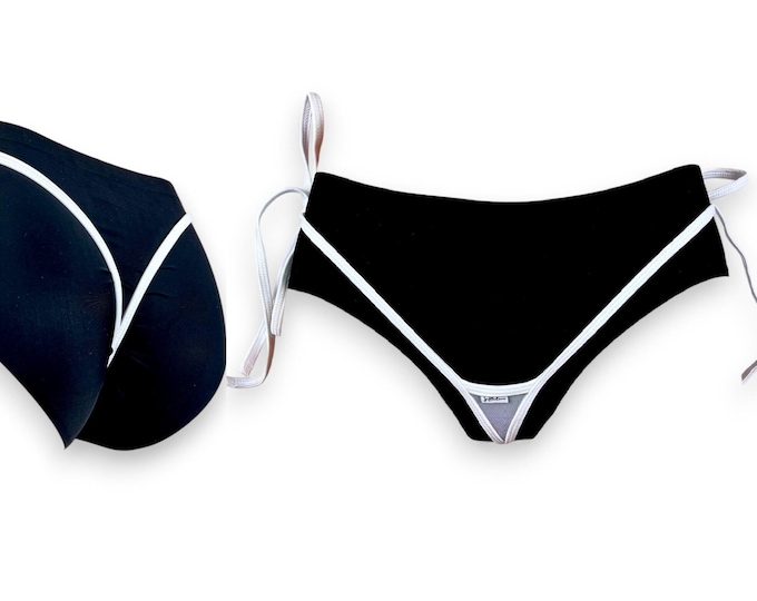 S Spandex Micro Thong Bikini Bottom With Adjustable Side Ties