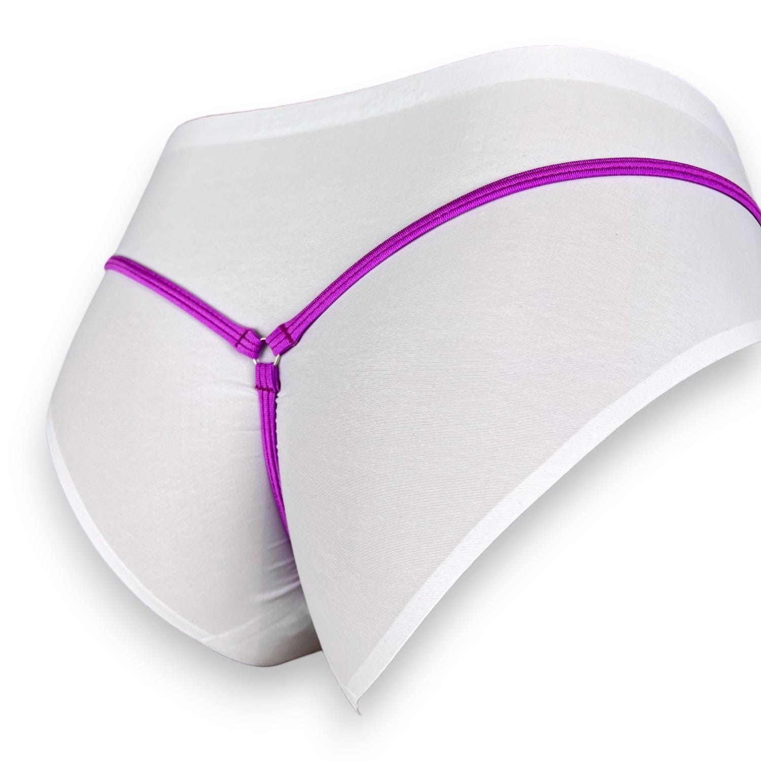 004 2 Shbikini Mini Micro Thong Crotchless Panties Lingerie Open