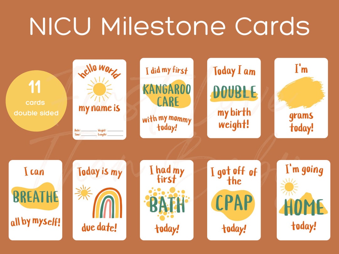 Nicu Milestone Cards For Preemie Mom Baby Gift Photo Prop For Etsy