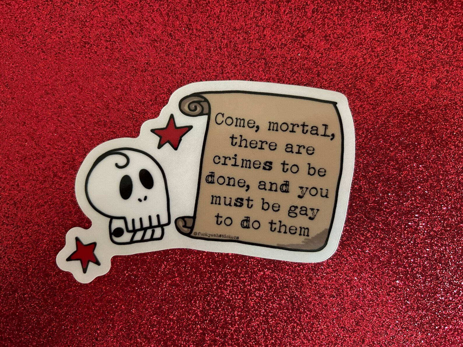 Be Gay Do Crime Sticker Vinyl Laptop Water Bottle Planner Journal Sticker Funny Sticker