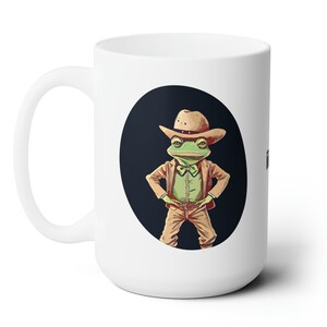 Cowboy Frog Mug Man I Love Frogs Milf Ceramic Mug Oz Grumpy Frog Gift Fine Art Funny