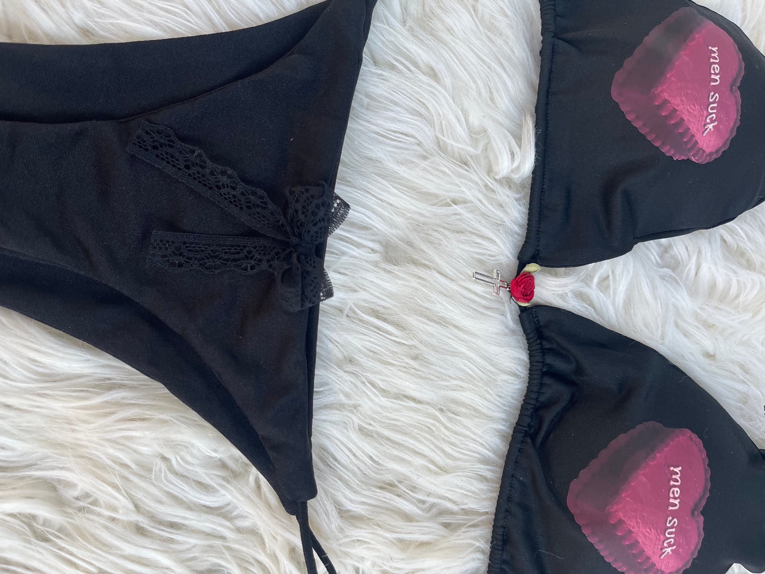 Heart Shaped Cake Custom Bikini Set Bra Swimsuit Personalized Black Emo Goth Egirl Feminist Etsy