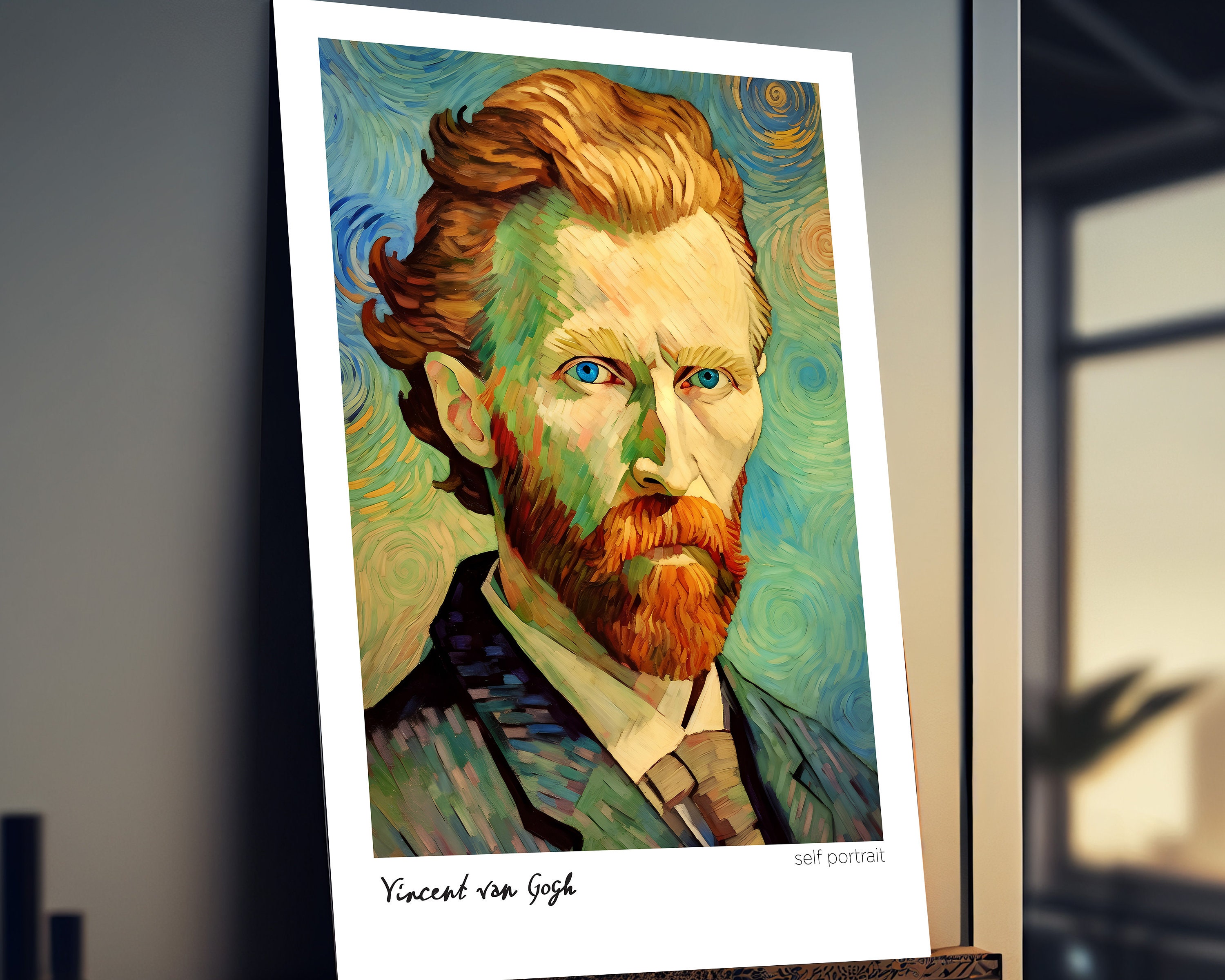 A Vincent Van Gogh Self Portrait Poster Print Abstract Gallery Wall