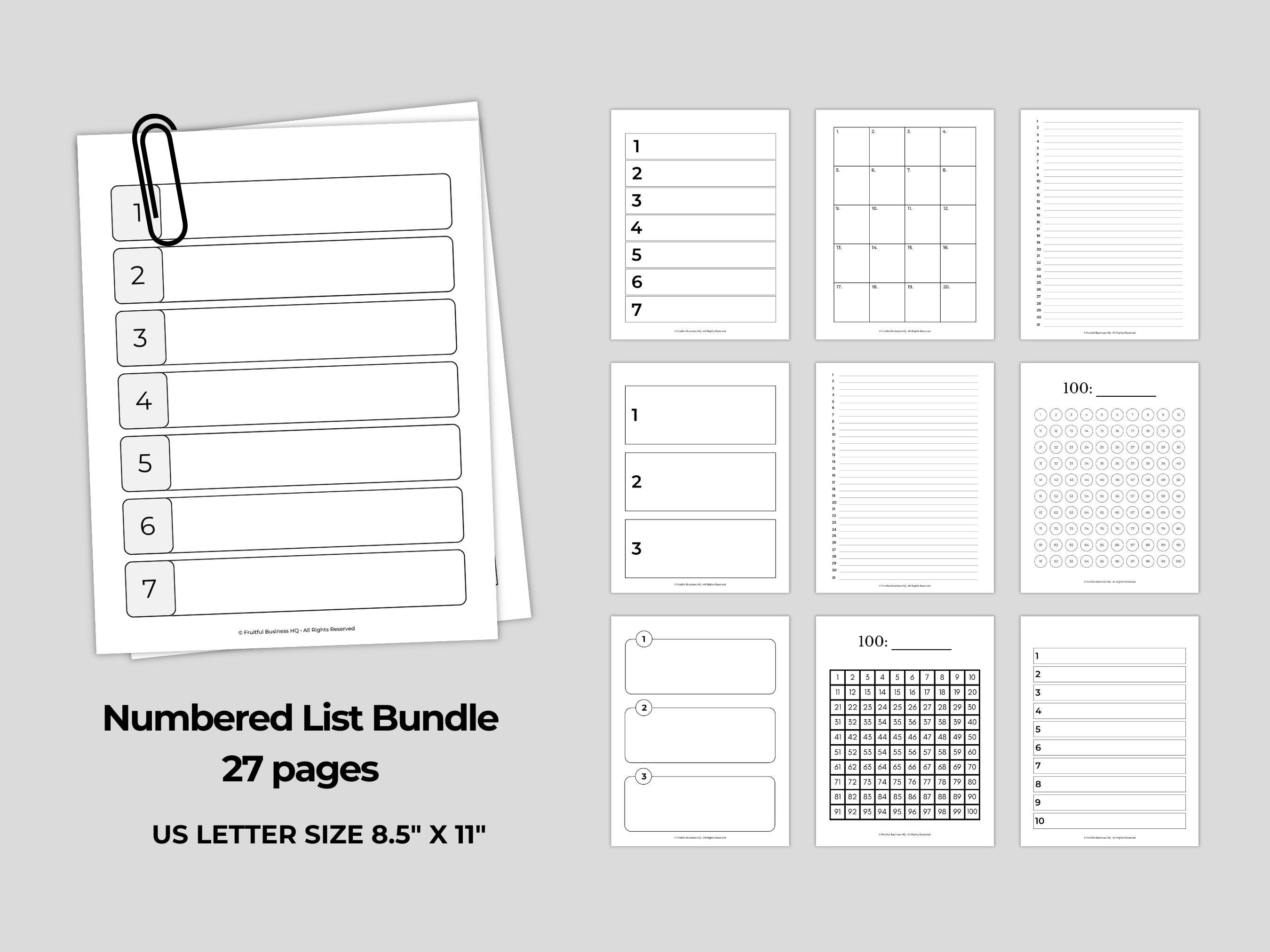 Numbered List Bundle - Image 2