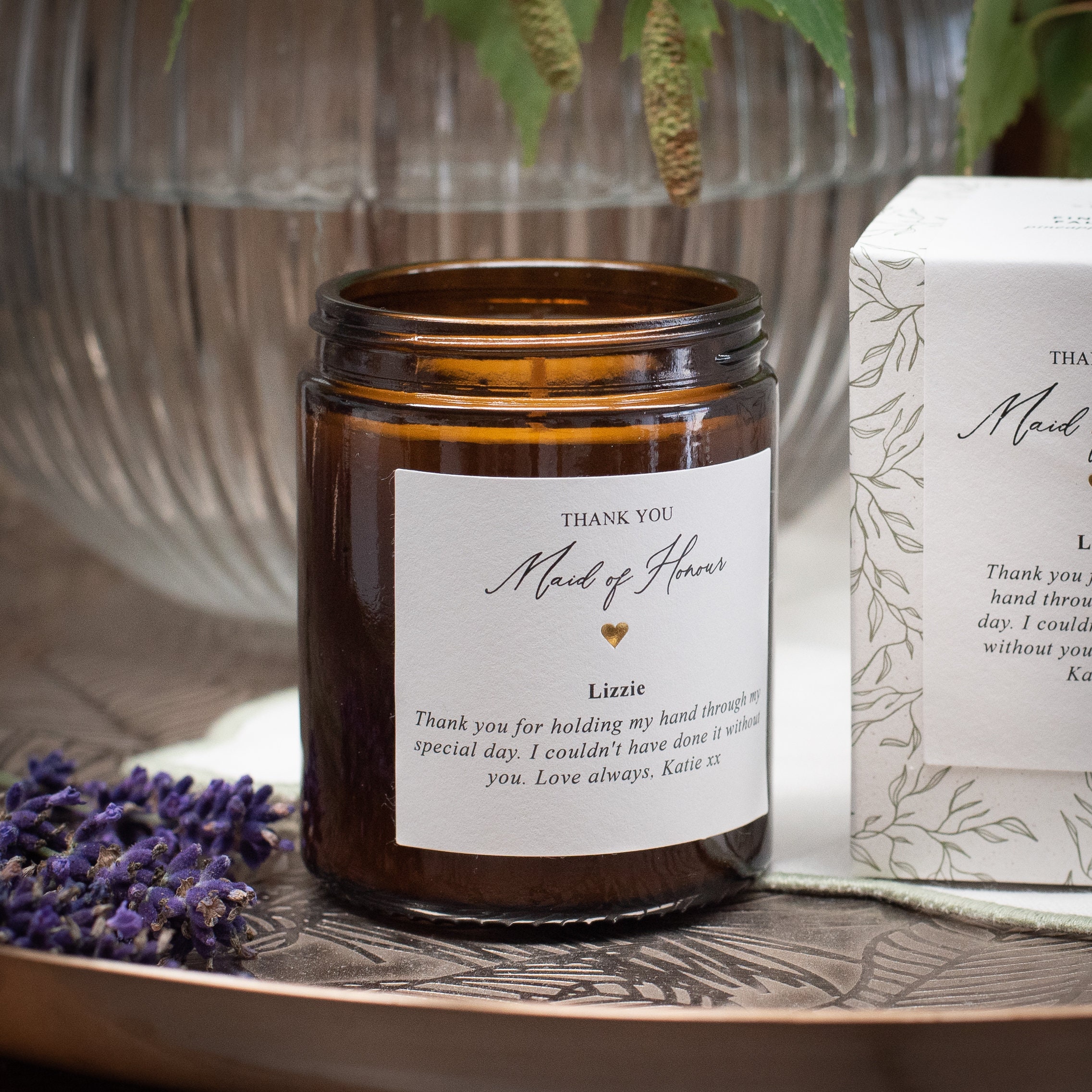 Personalised Maid Of Honour Candle | Thoughtful, Unique, Wedding Gift For