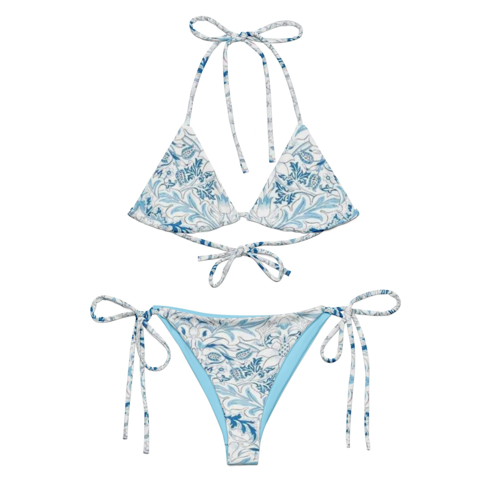 William Morris Print All Over Print Recycled String Bikini Two Piece